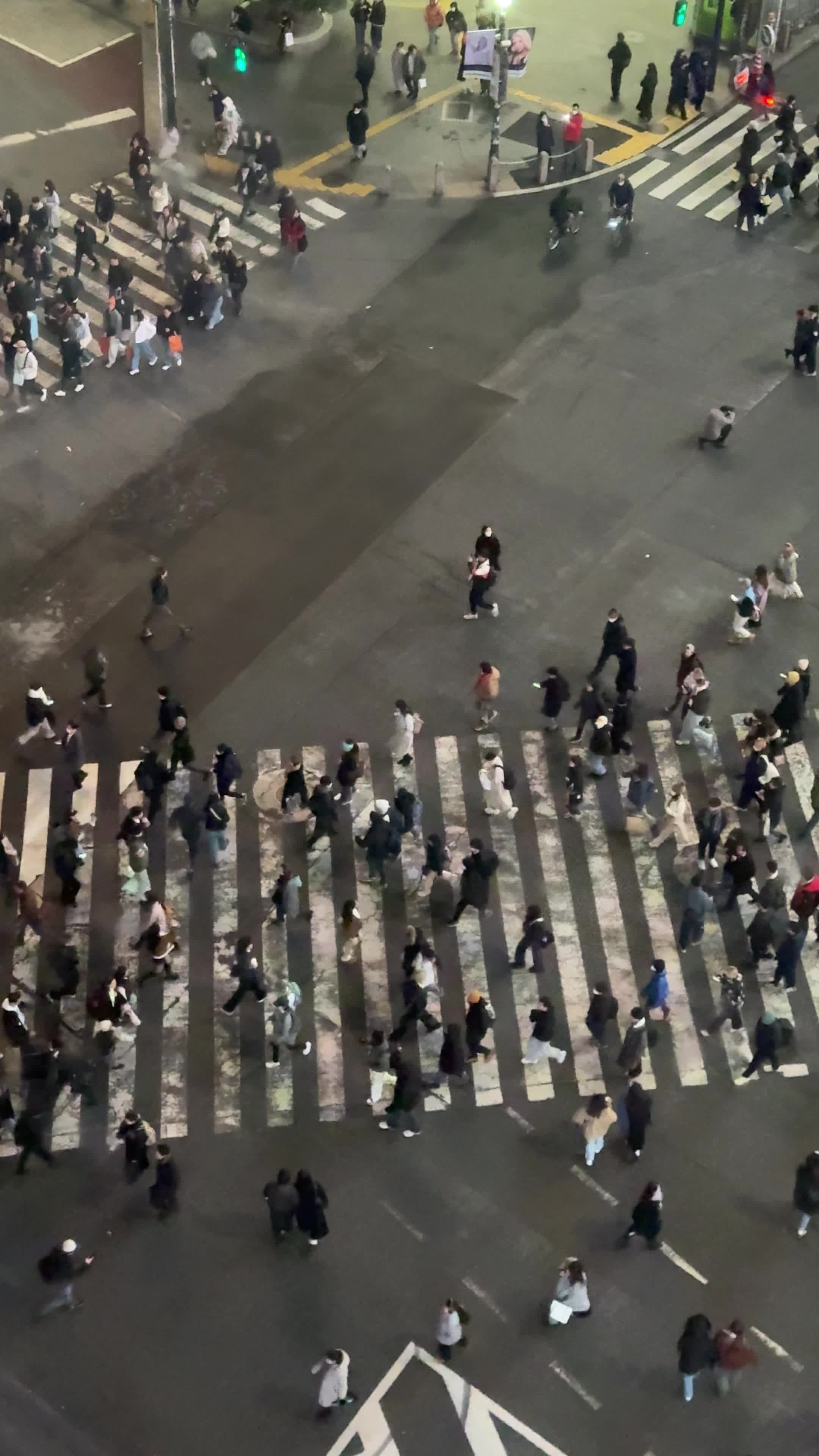 Aerial View of Shibuya Crossing at Night Free Stock Video Footage ...