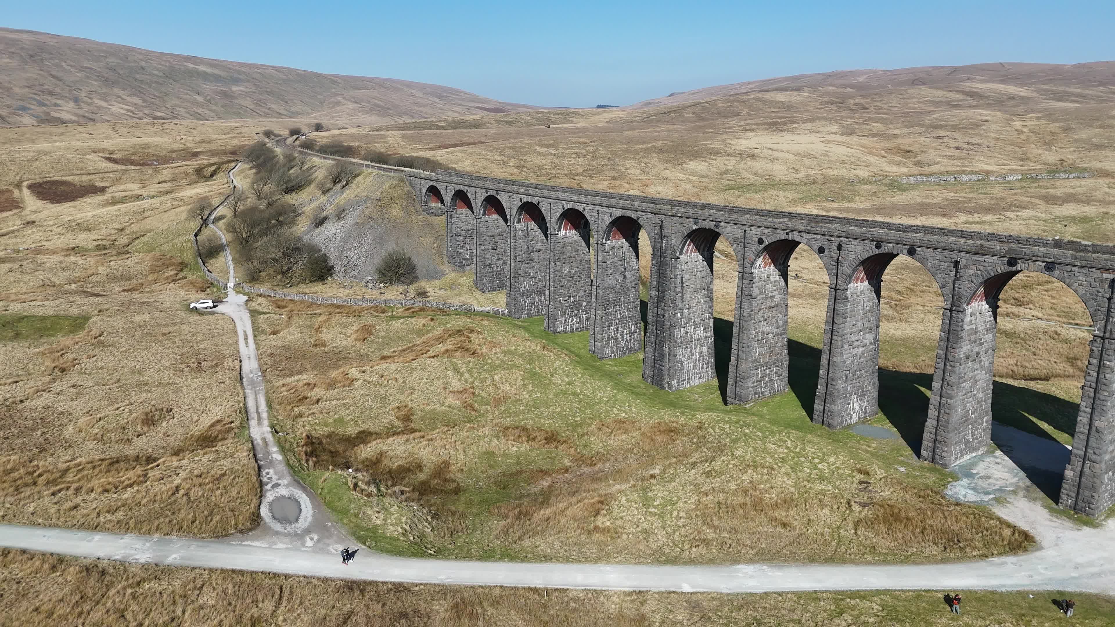Aerial View of Iconic Viaduct in Scenic Landscape Free Stock Video ...