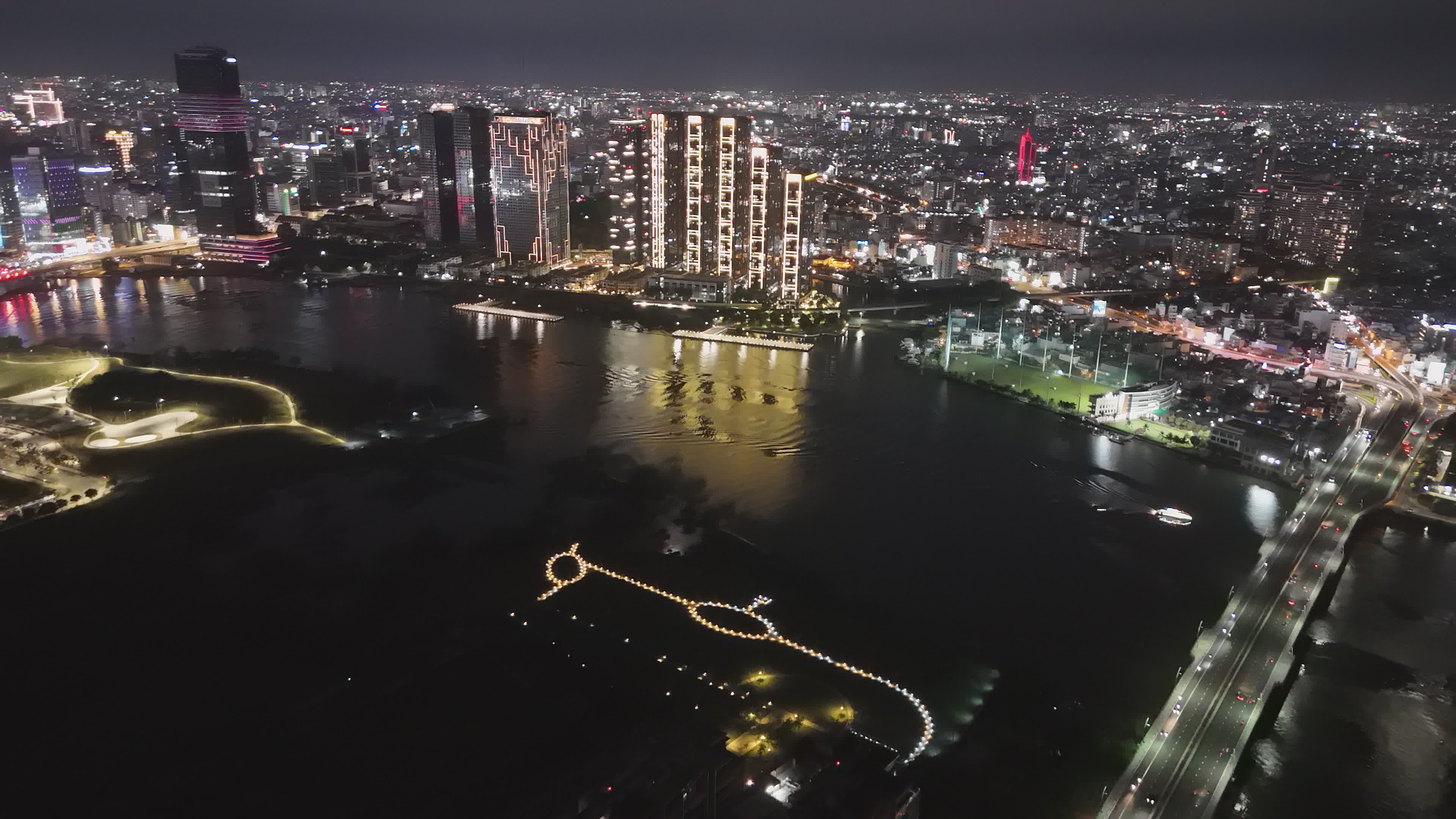 Aerial Night View of Ho Chi Minh City Skyline Free Stock Video Footage ... - Nhu City Skyline Views