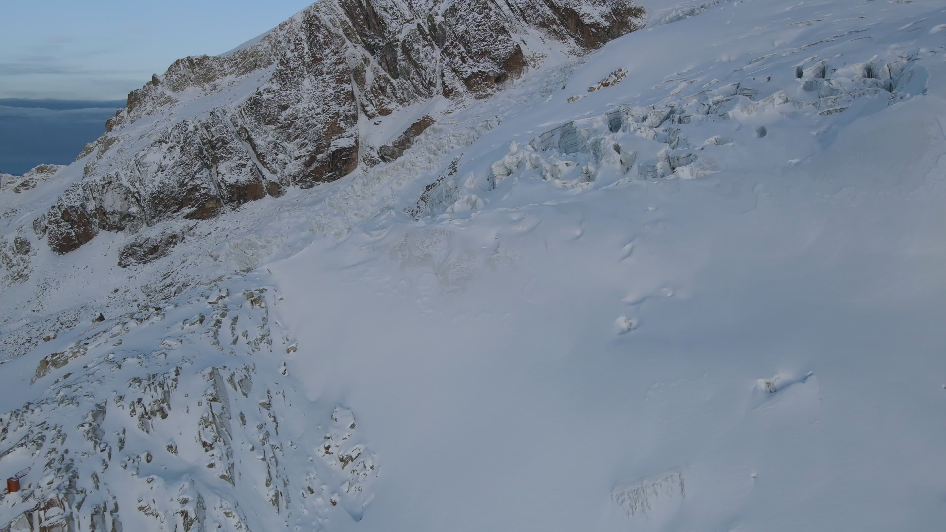 Drone Aerial View of Snowy Mountain Peaks Free Stock Video Footage ...