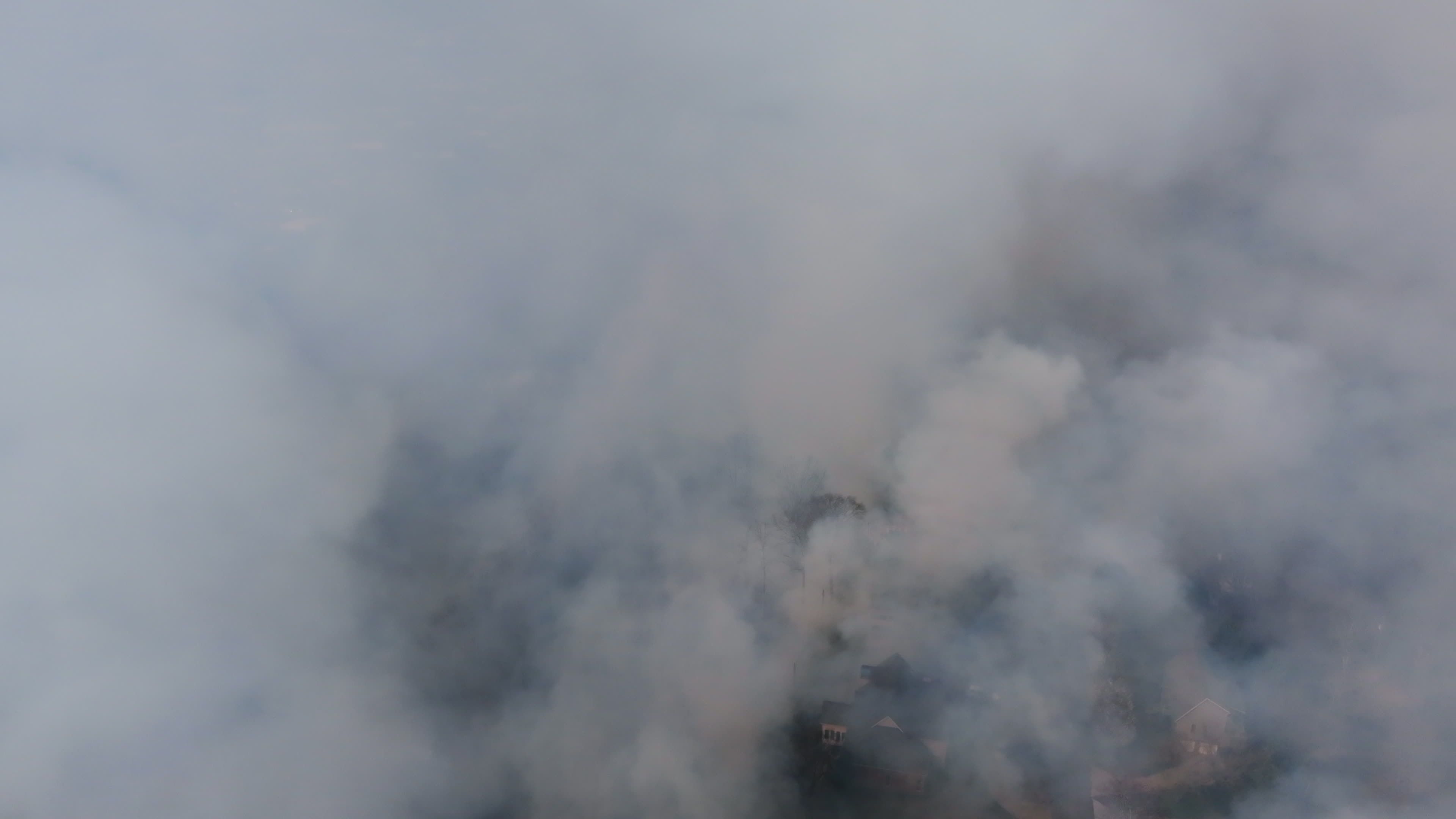 Aerial View of Thick Smoke Rising from Forest Fire Free Stock Video ...