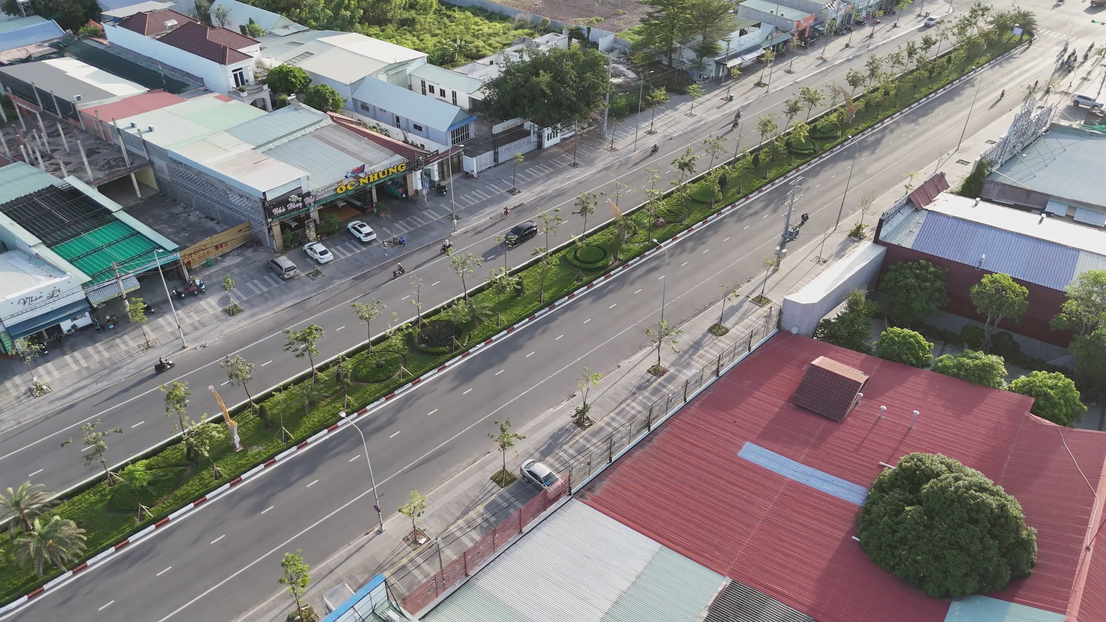 Aerial View of Sunny Urban Street with Traffic Free Stock Video Footage ...