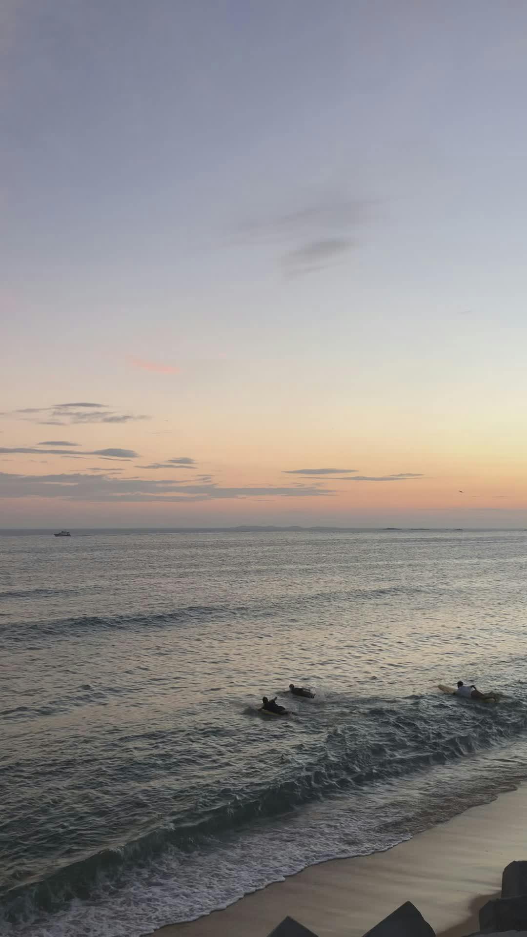 serene sunset surfing at seaside 31151856