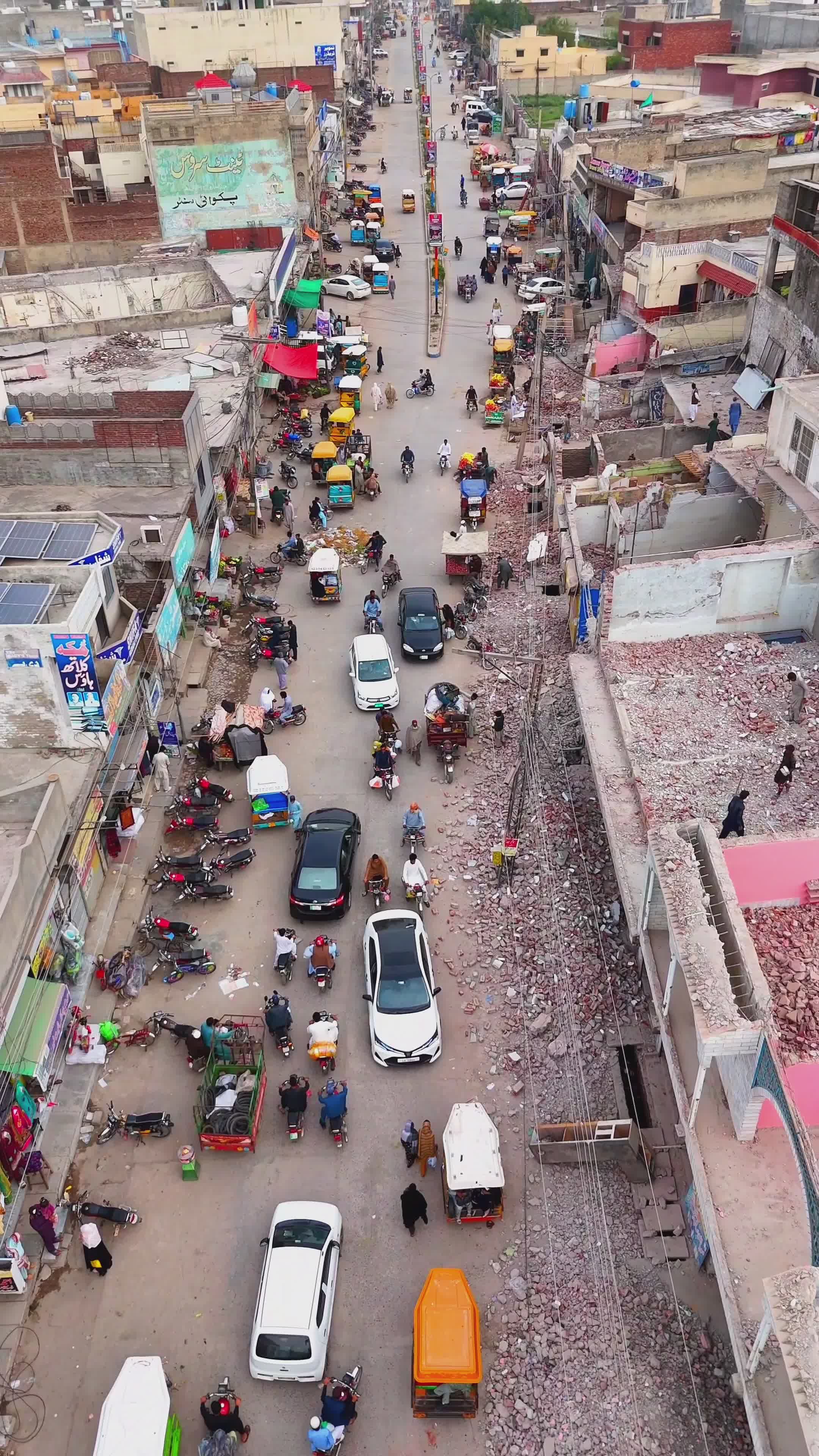 Aerial View of Bustling Urban Street in India Free Stock Video Footage ...