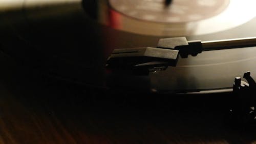 Playing A Vinyl Record A The Turntable