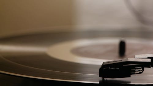A Turntable With Vinyl Record Playing