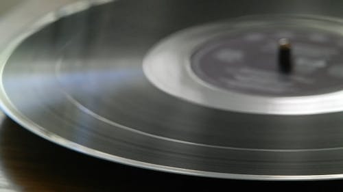 A Turntable Playing Old Music System Recorded In Vinyl