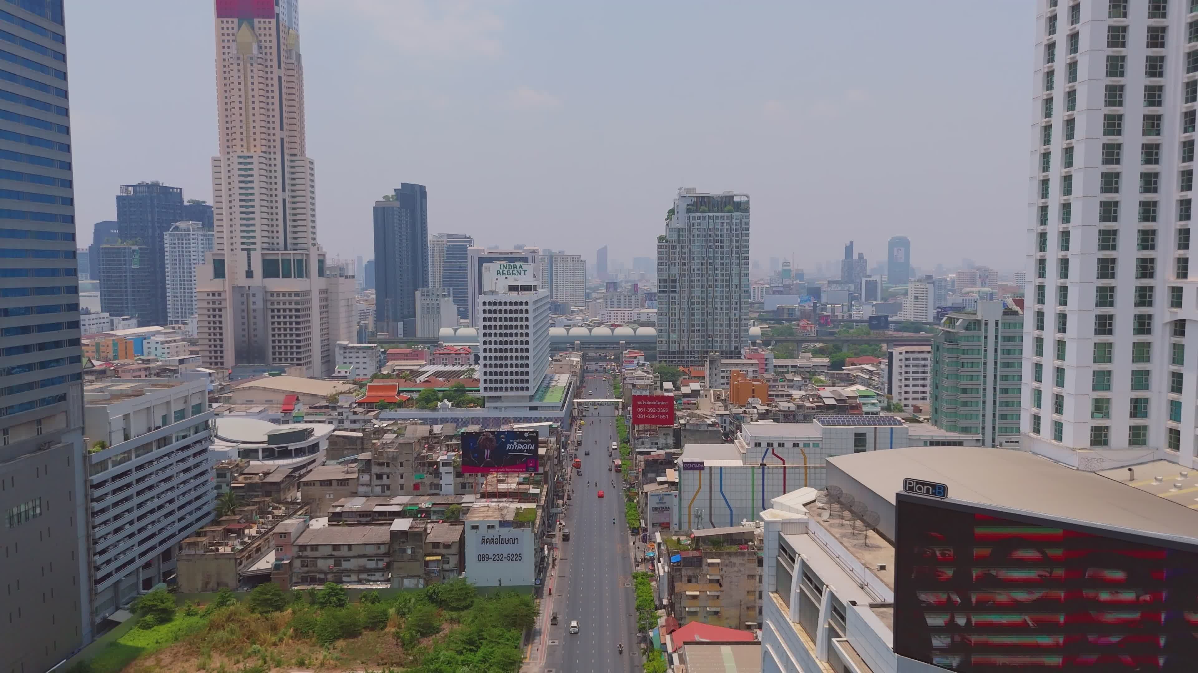 Bangkok City Skyline with Drone Aerial View Free Stock Video Footage ...