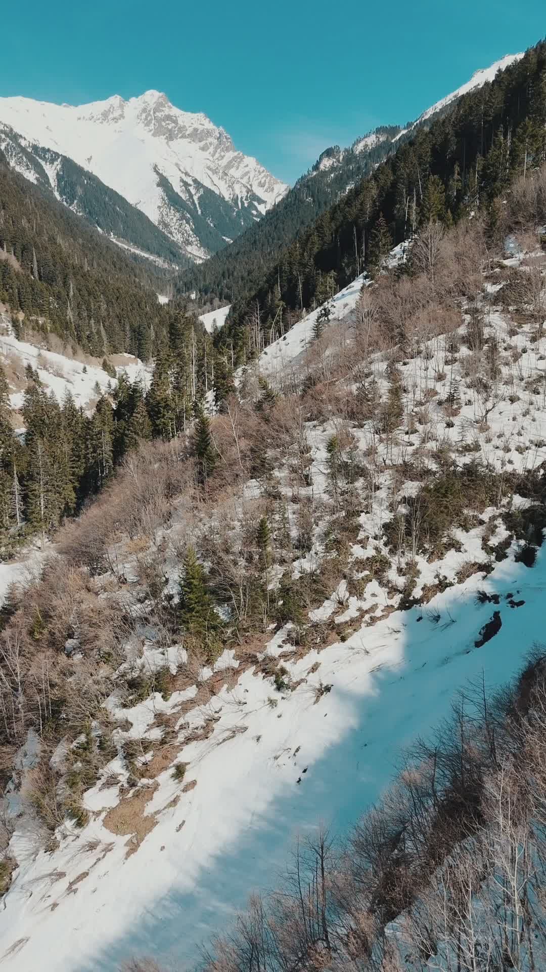 Spectacular Snowy Mountain Aerial View Free Stock Video Footage ...