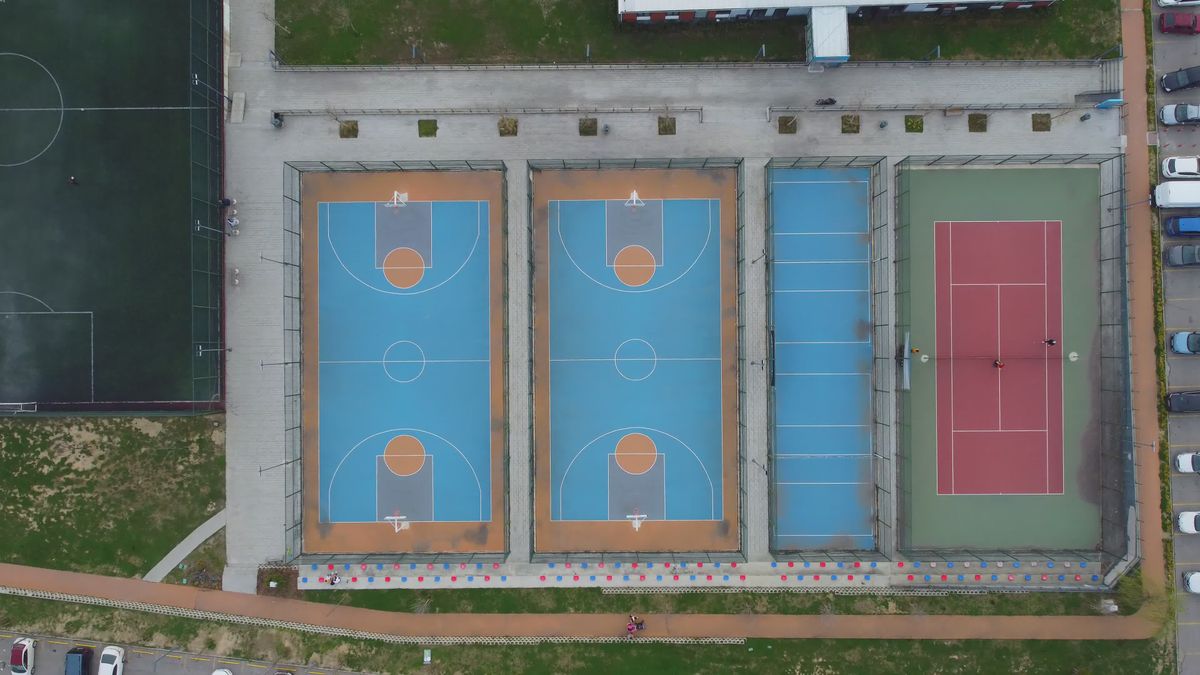 Drone Footage of a Basketball Court Free Stock Video Footage, Royalty ...