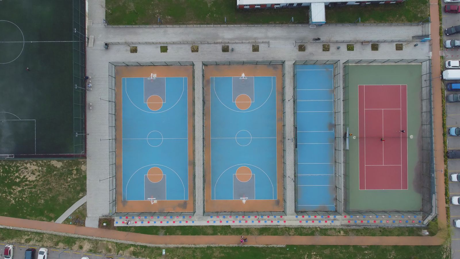 Drone Footage of a Basketball Court Free Stock Video Footage, Royalty ...