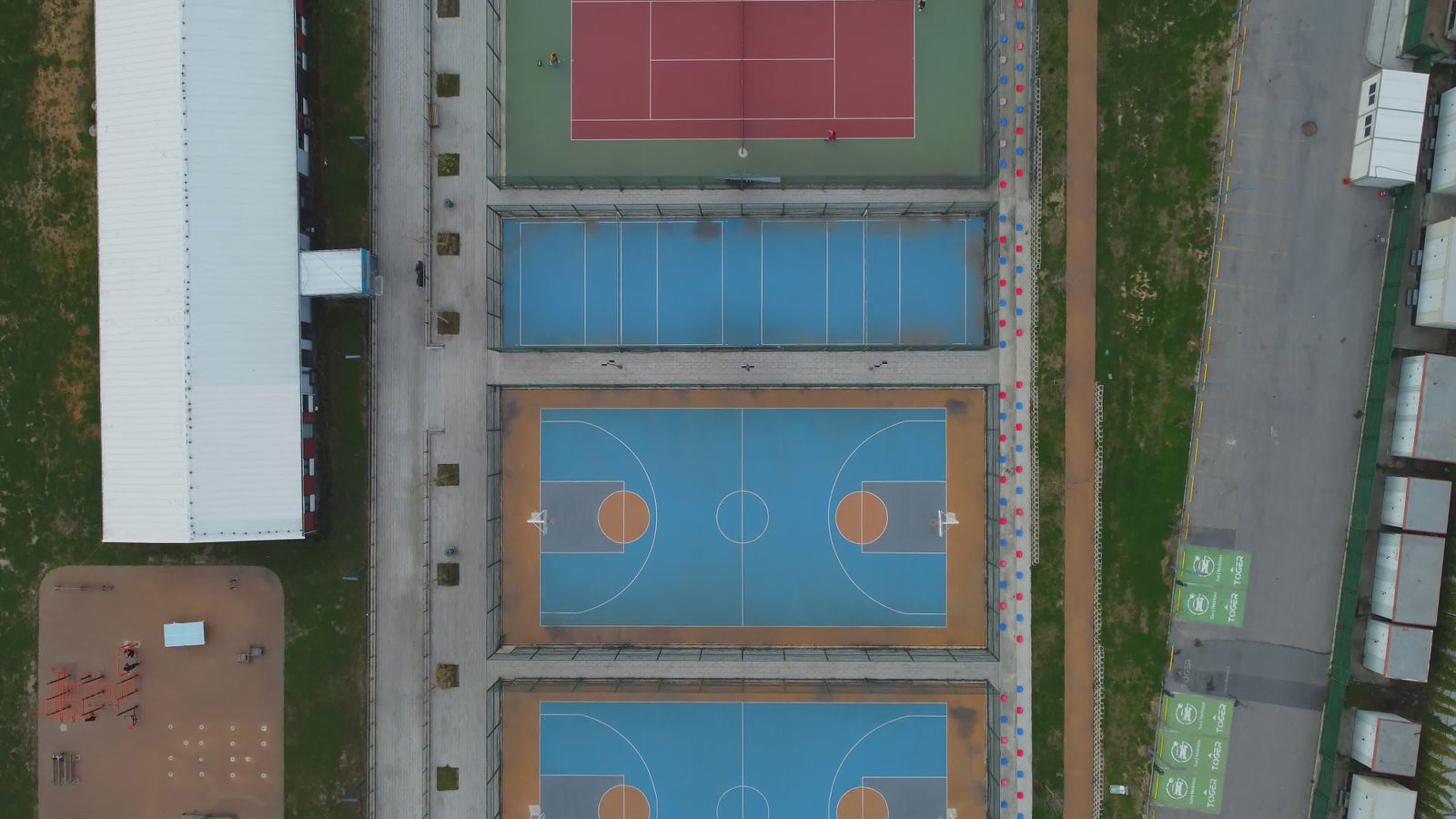 Drone Footage of a Basketball Court Free Stock Video Footage, Royalty ...