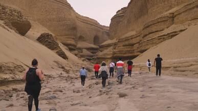 exploring majestic desert canyons on foot