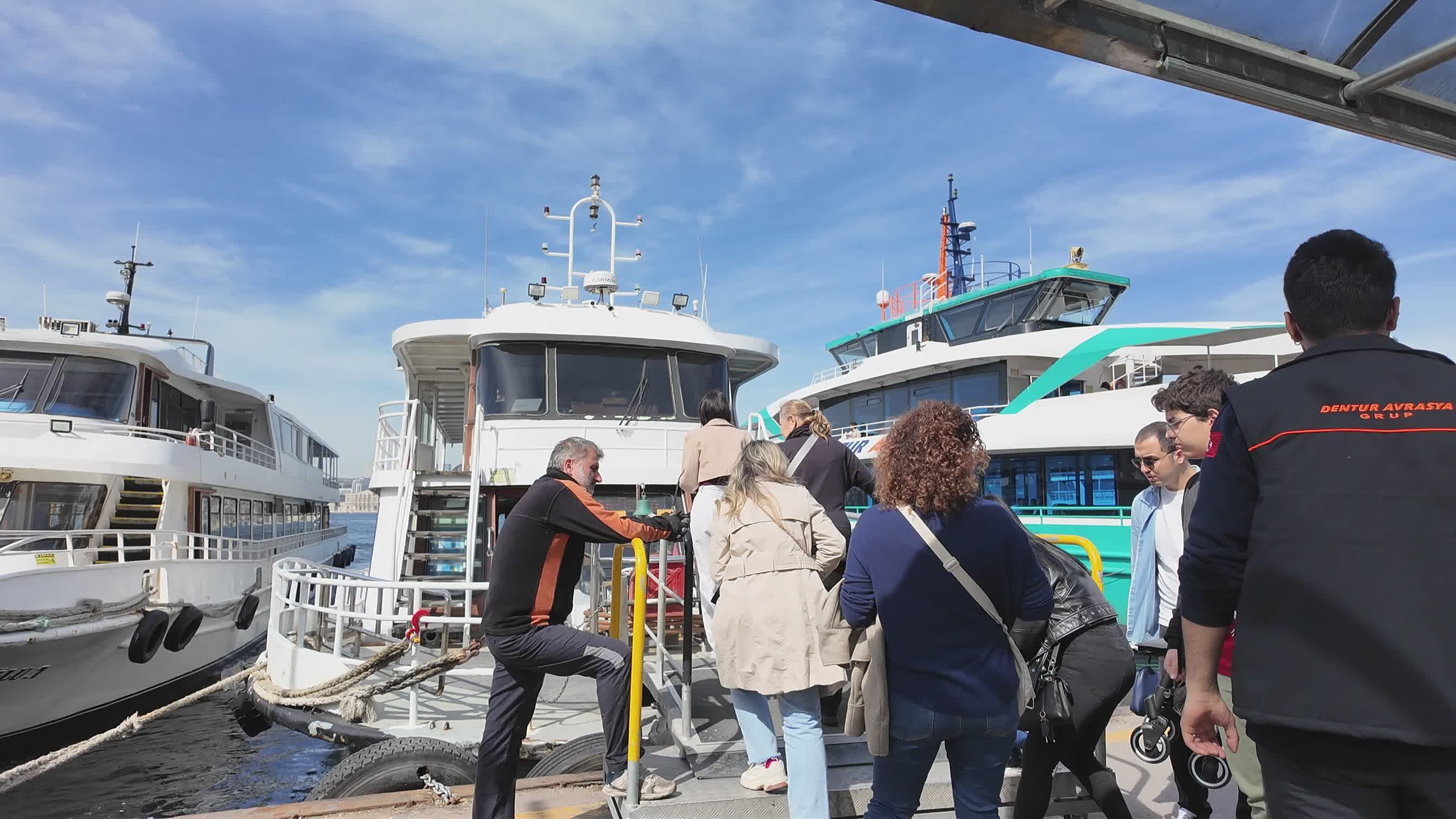 Busy Dock with Boats and Tourists Boarding Free Stock Video Footage ...