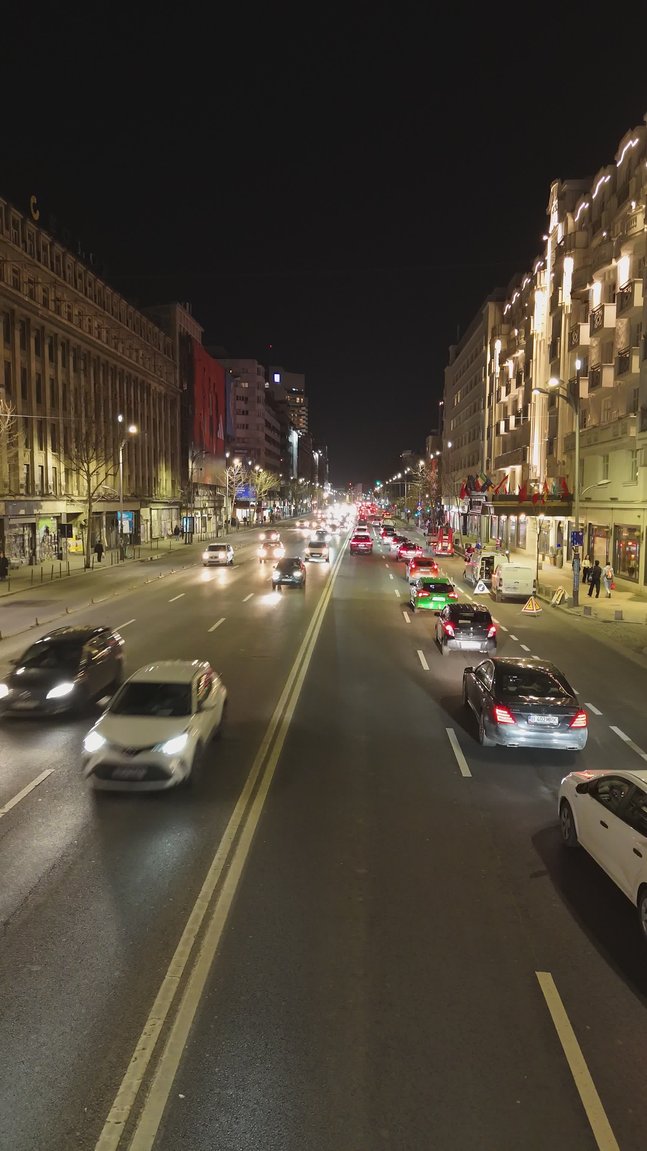 aerial night view of busy city street 31202359
