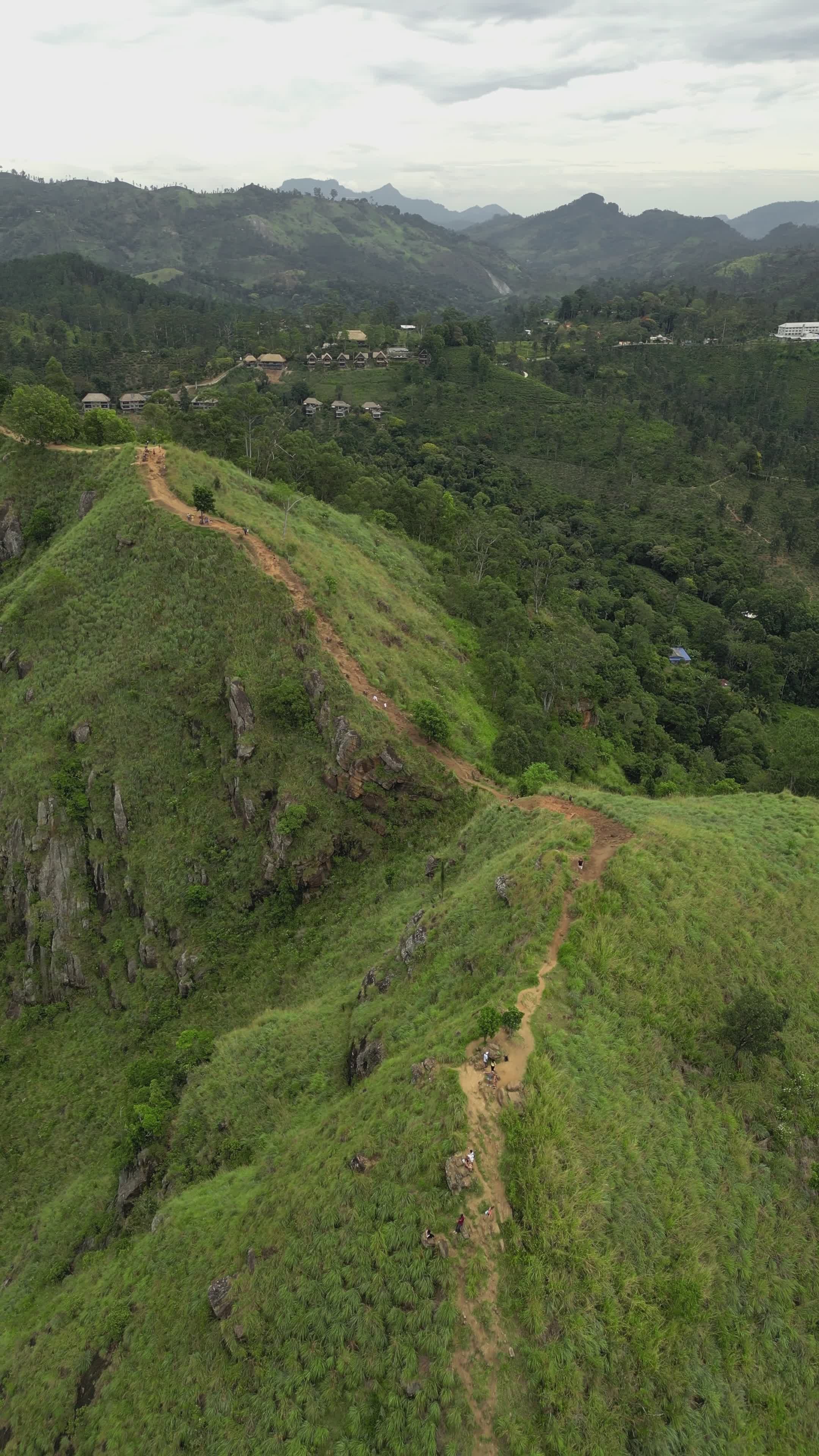 Aerial View of Verdant Mountain Ridge Free Stock Video Footage, Royalty ...