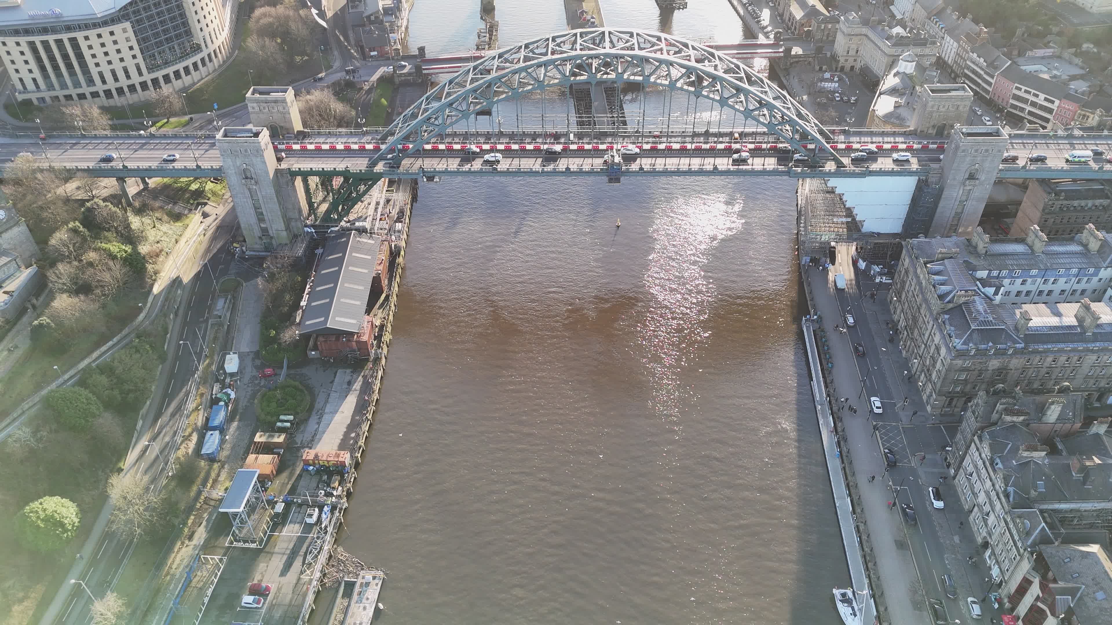 Aerial View of the Tyne Bridge, Newcastle upon Tyne Free Stock Video ...