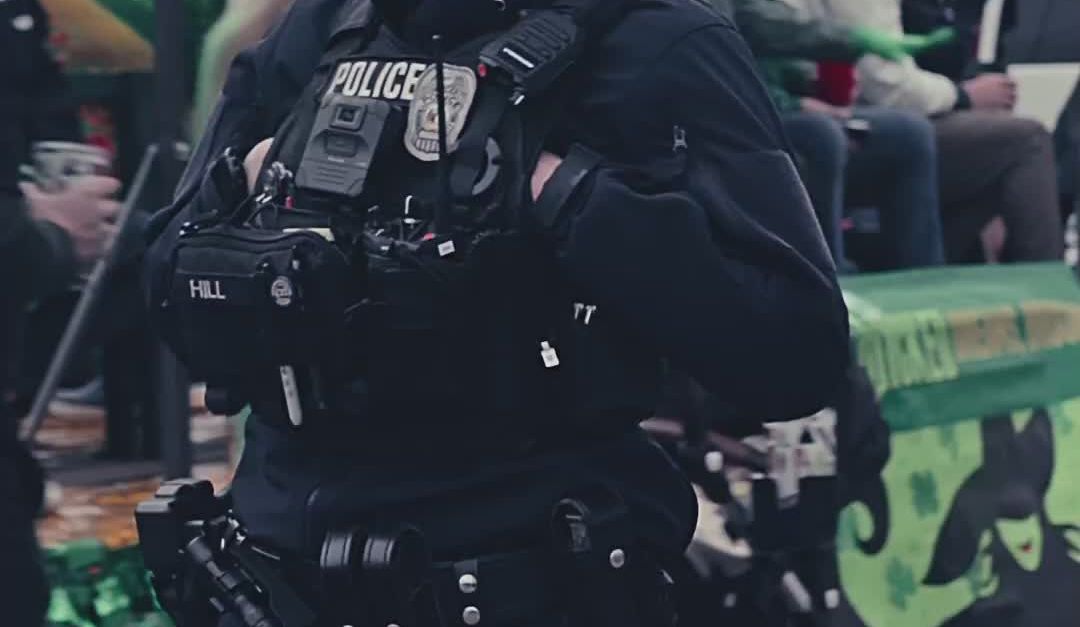 Police Cheering Police Officer in Parade with Festive Atmosphere Free Stock Video ...