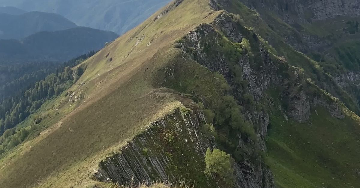 Slaveiu Ridge Remote Path Mountain Hiker on Scenic Ridge Path Free Stock Video Footage, Royalty ...