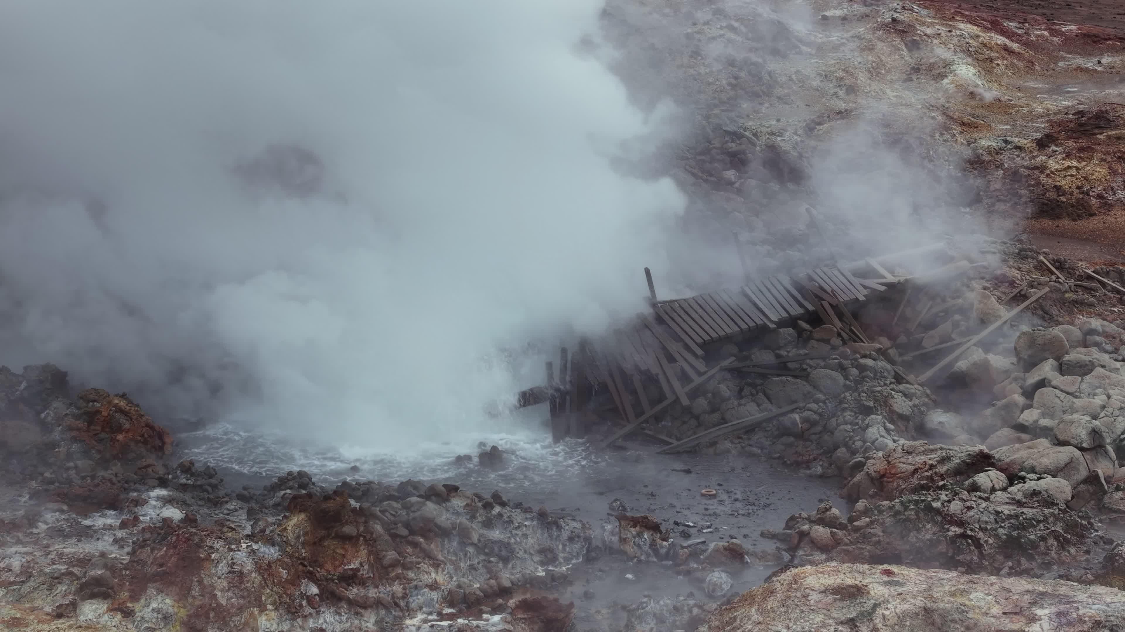 Steaming Geothermal Geyser Eruption Outdoors Free Stock Video Footage ...