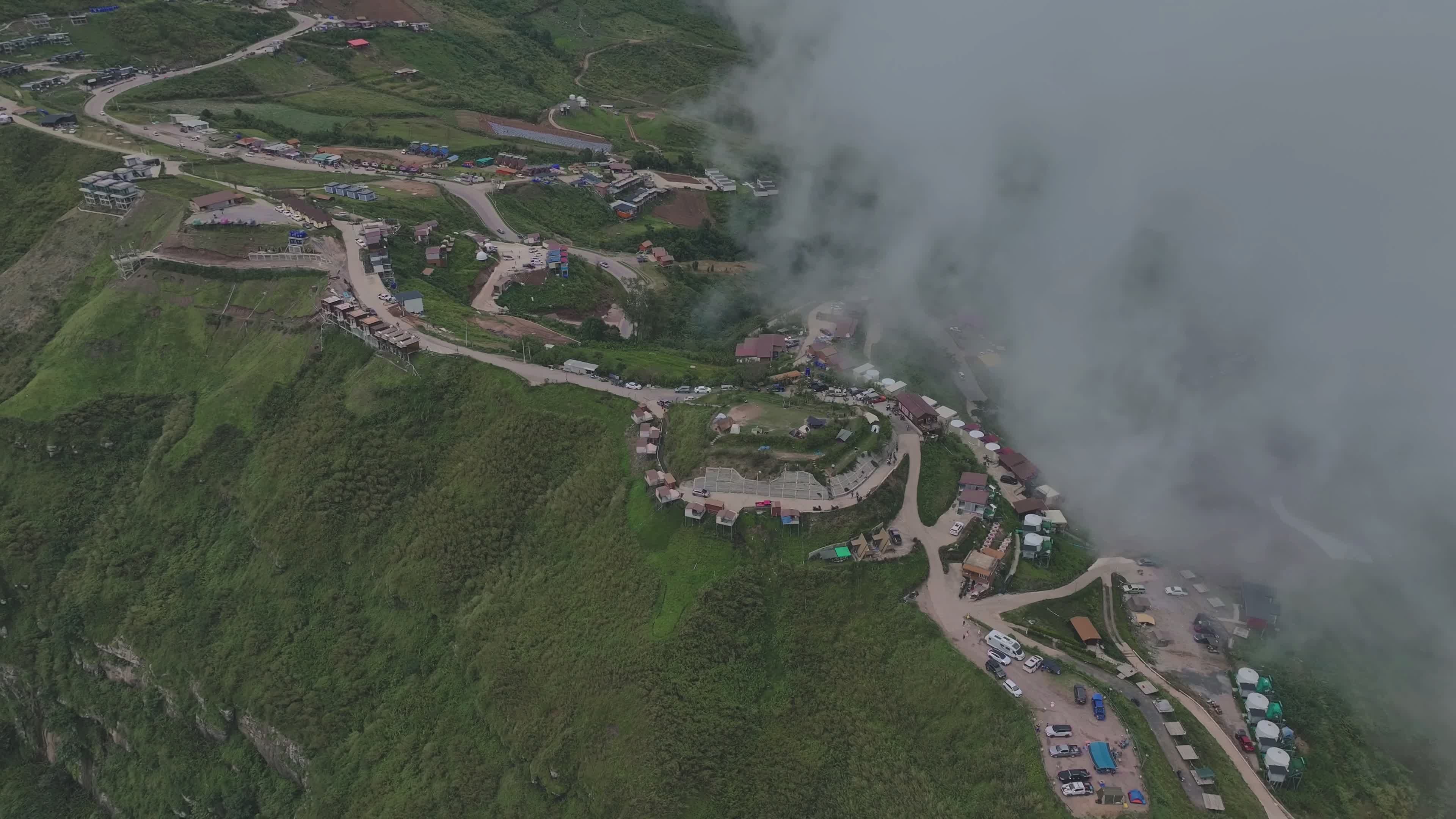 Aerial View of Misty Mountain Roads Free Stock Video Footage, Royalty ...