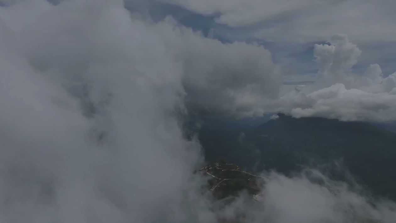 Aerial View of Misty Mountains and Clouds Free Stock Video Footage ...