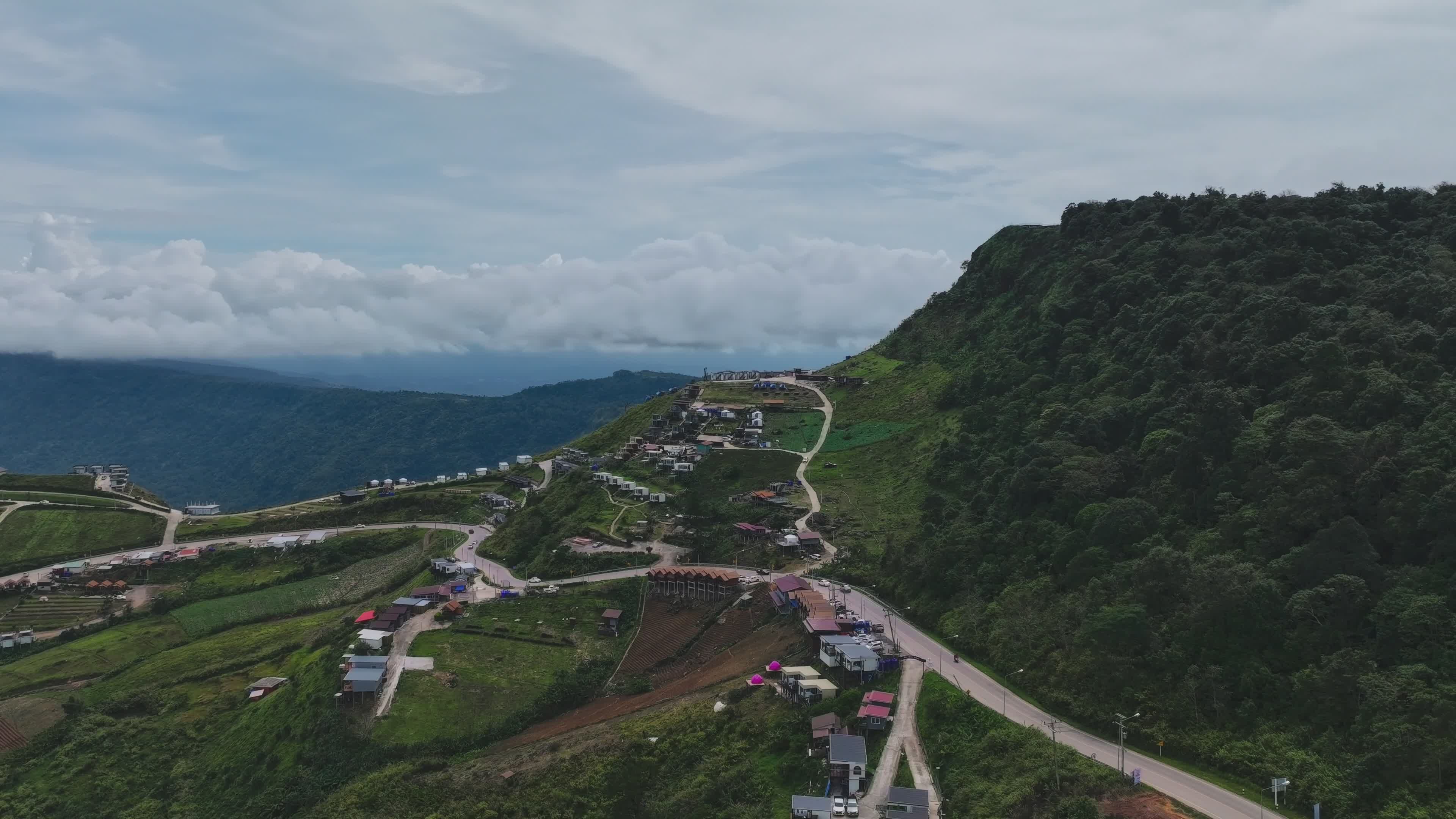 Aerial View of Lush Green Mountains and Roads Free Stock Video Footage ...