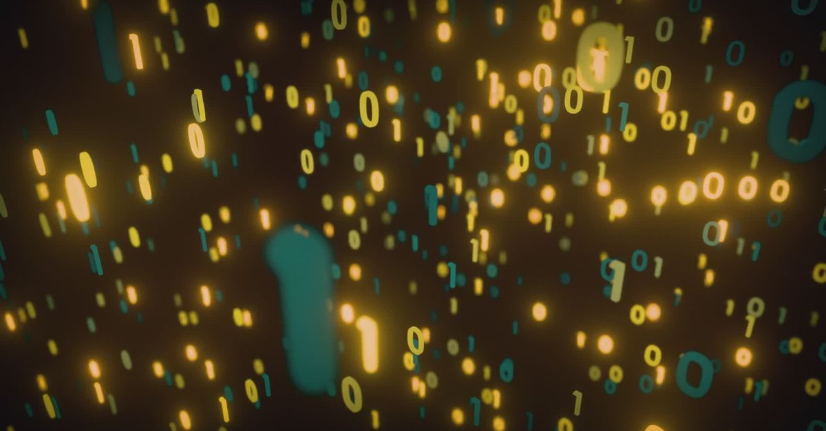 Dynamic Binary Code Flow in Digital Space Free Stock Video Footage ...