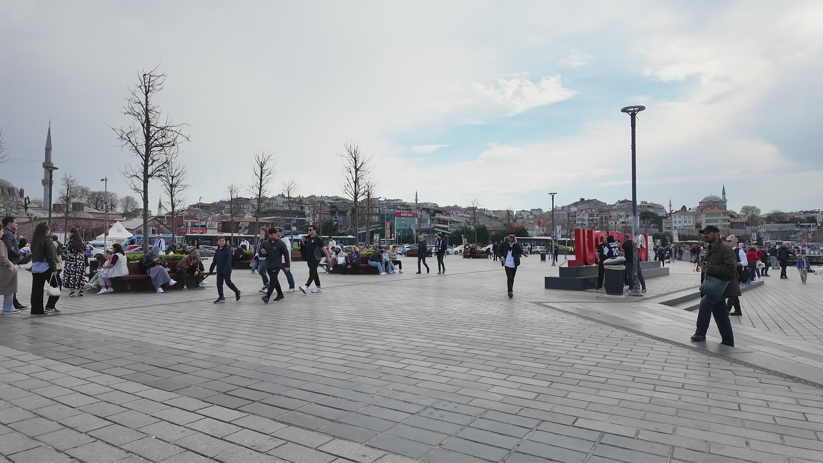 Busy Urban Square Scene with Pedestrians Free Stock Video Footage ...