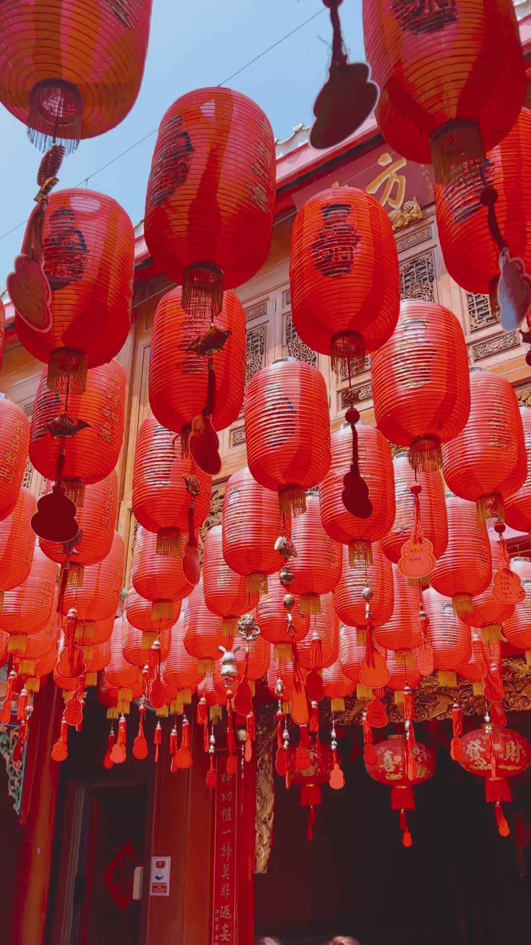Vibrant Red Lanterns at Chinese Festival Free Stock Video Footage ...
