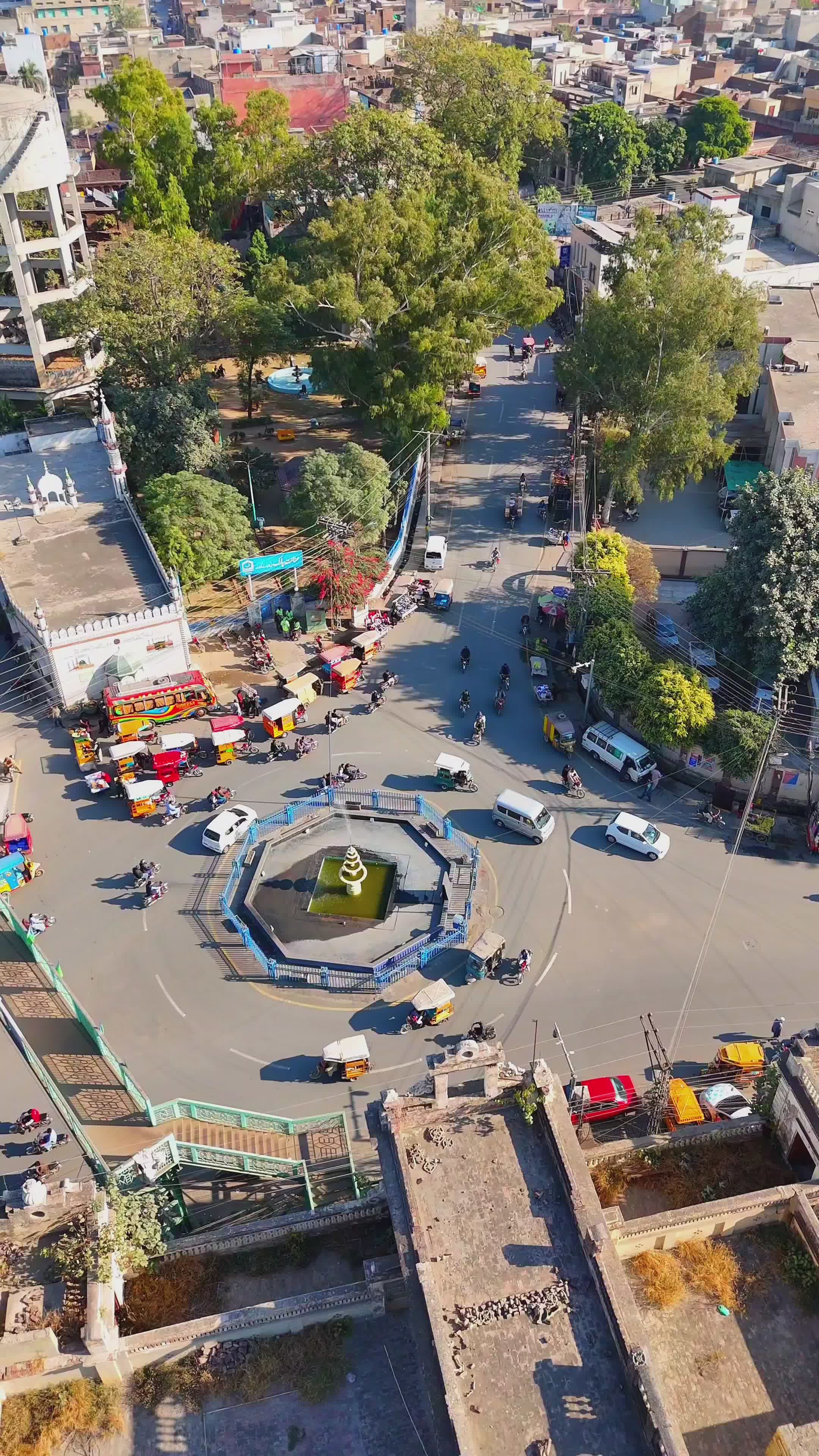 Aerial View of Busy Traffic Roundabout Free Stock Video Footage ...