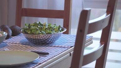 healthy vegetarian table setting