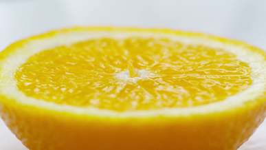 a slice of a lemon fruit in focus