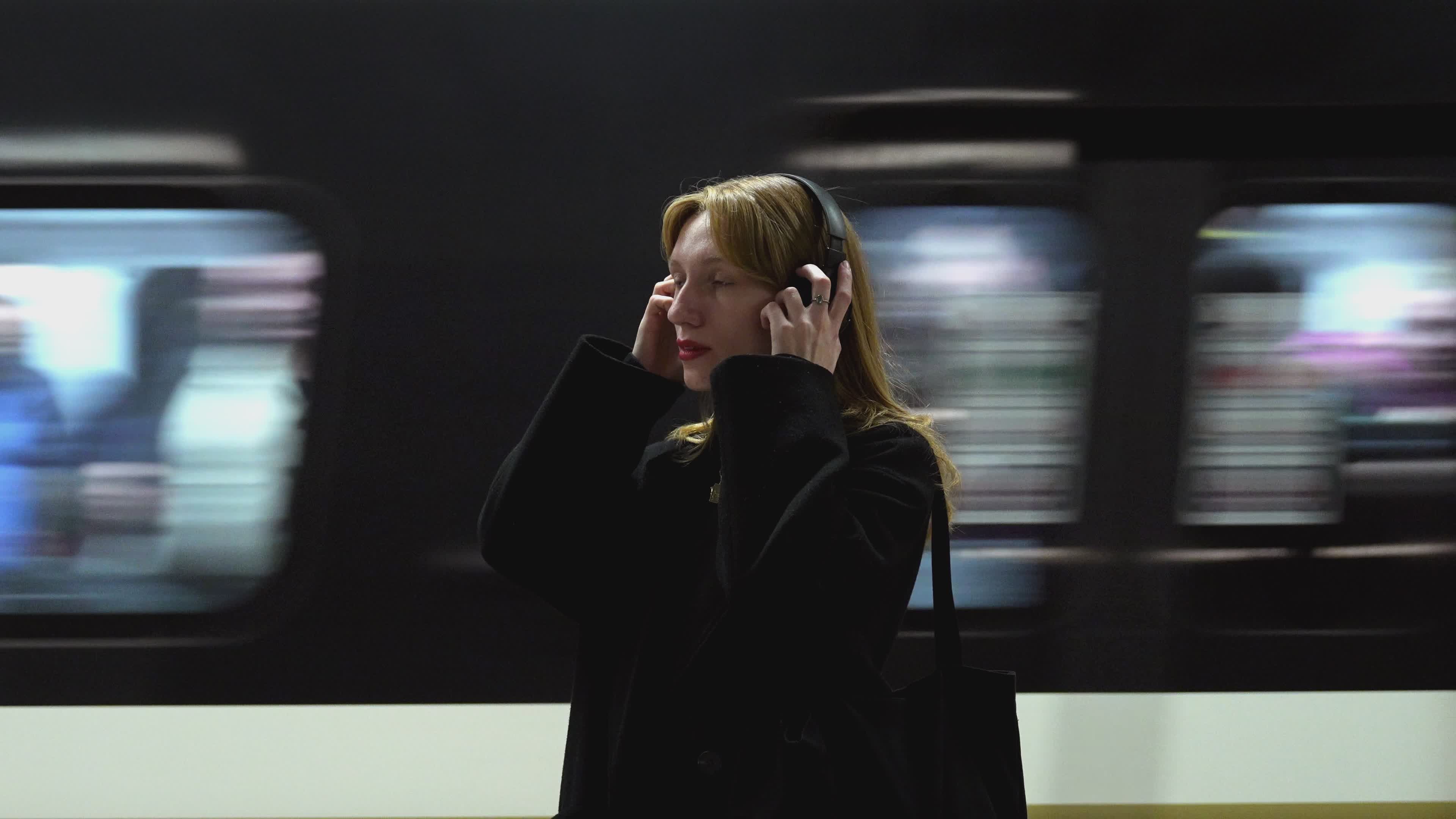 Woman in Motion at Subway Station Free Stock Video Footage, Royalty ...