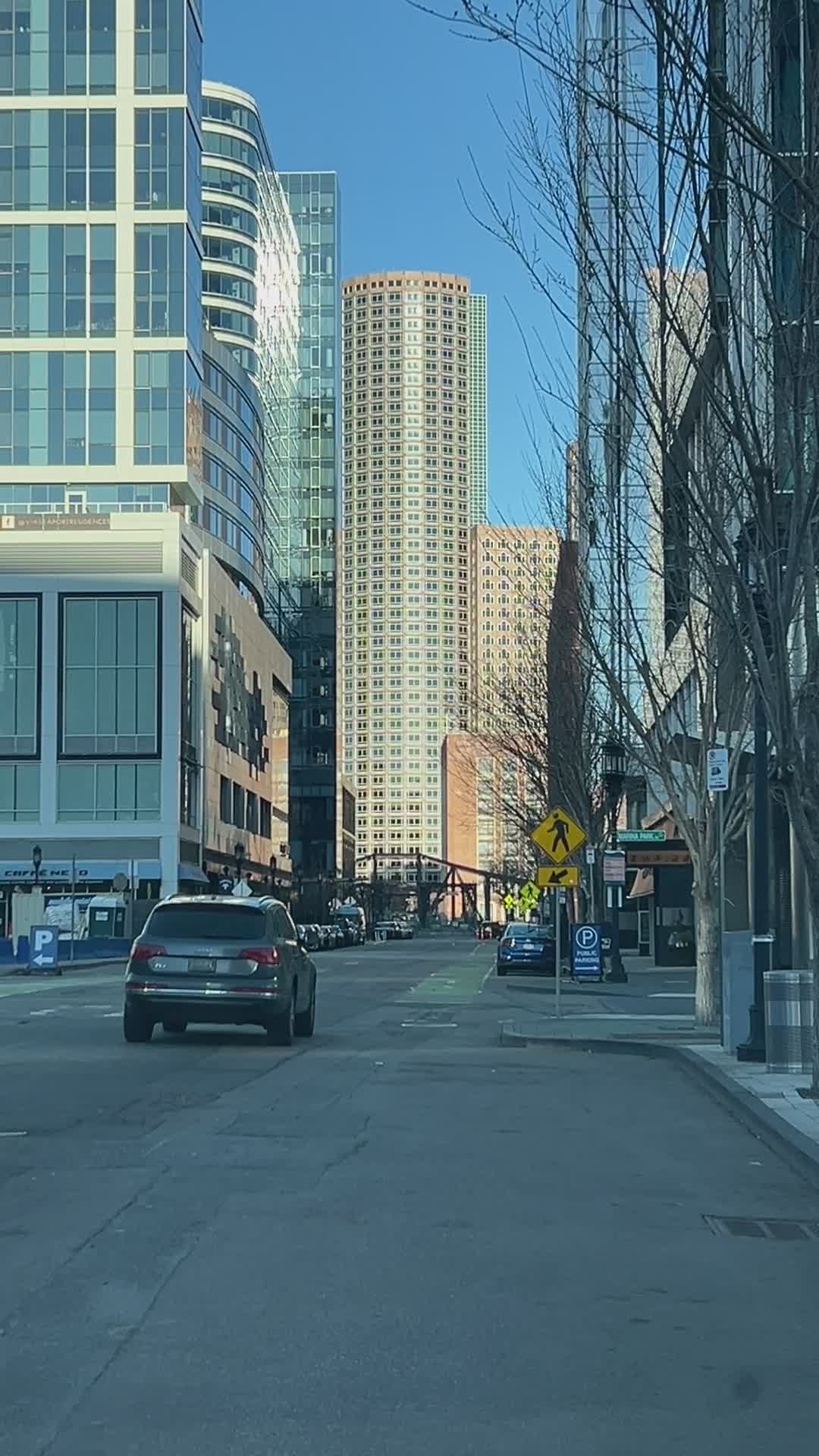 Urban Street View with High-rise Buildings Free Stock Video Footage ...