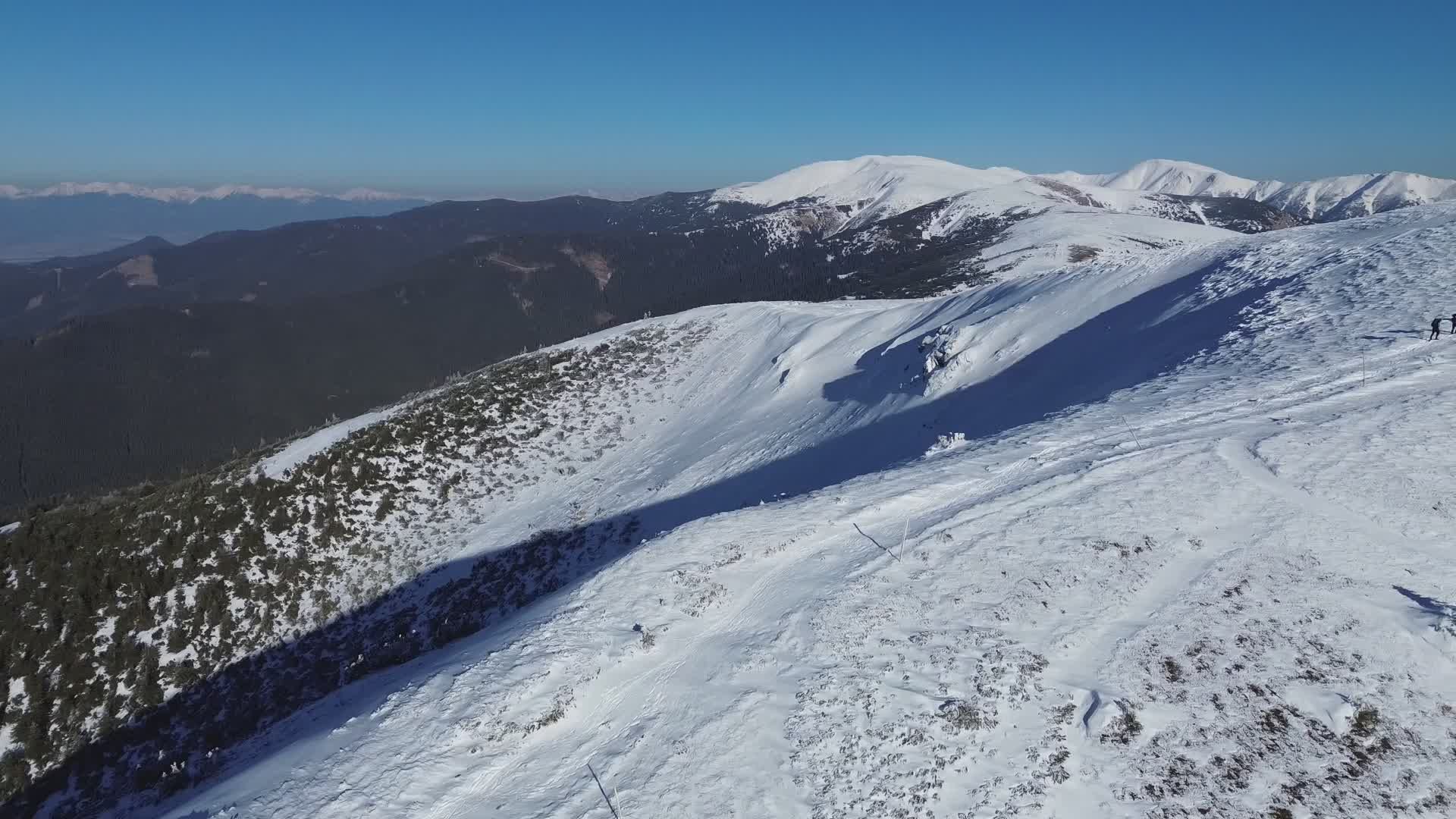 Scenic Snowy Mountain Range Aerial View Free Stock Video Footage ...