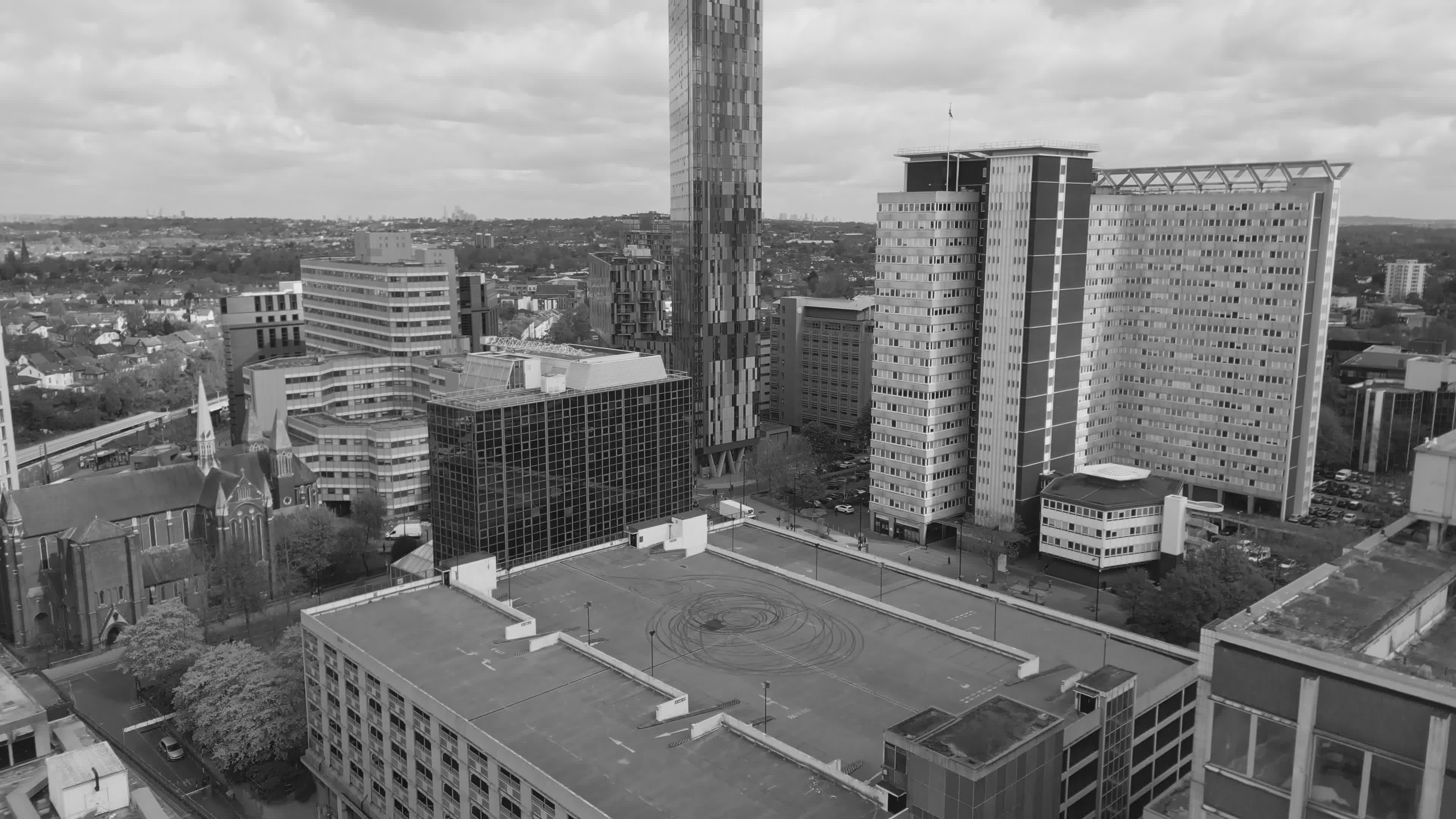 Aerial View of Urban Cityscape with Skyscrapers Free Stock Video ...