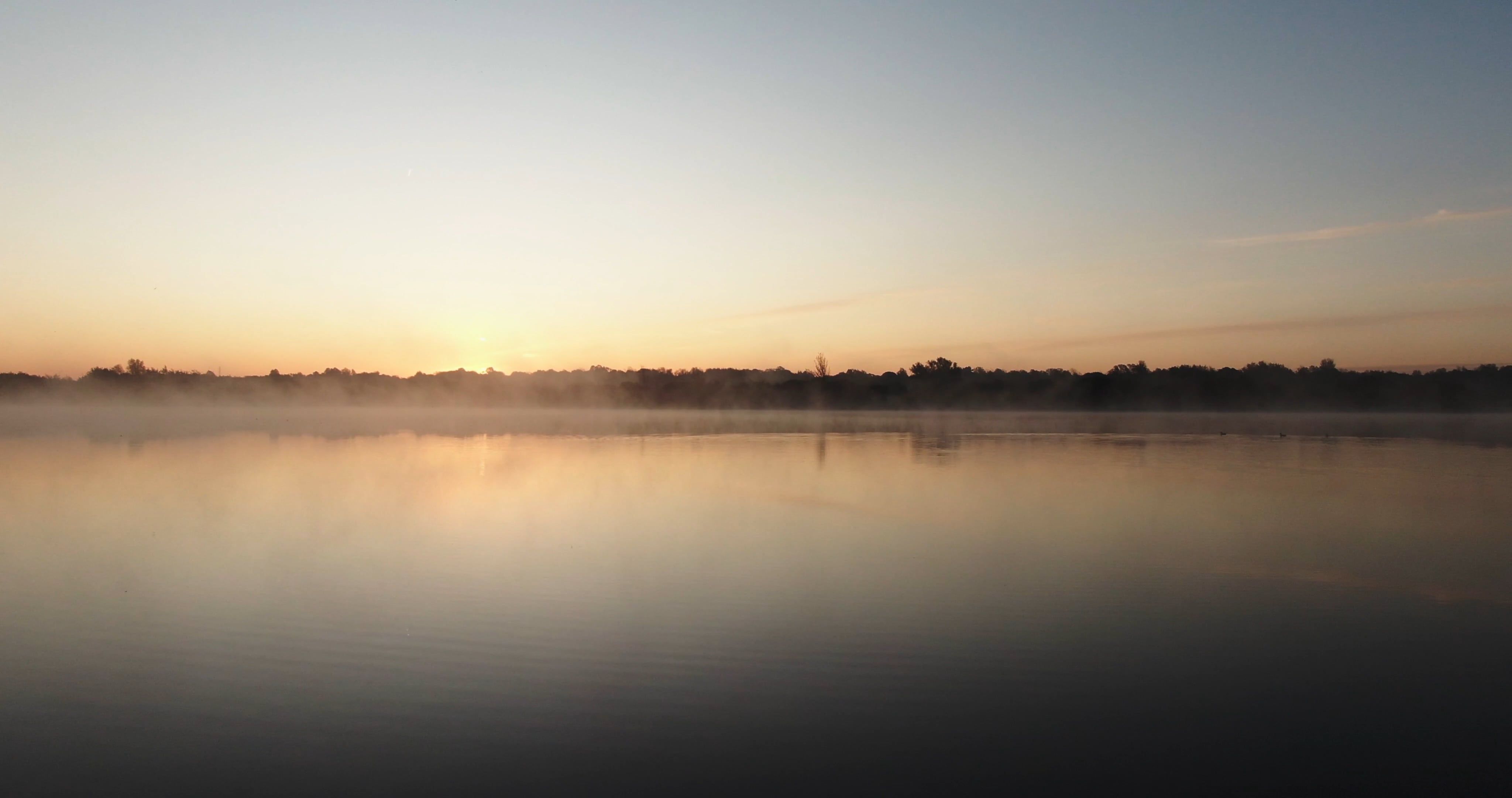 Aerial Footage Of Lake View Taken At Sunrise Free Stock Video Footage ...