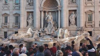 exploring trevi fountain in rome italy