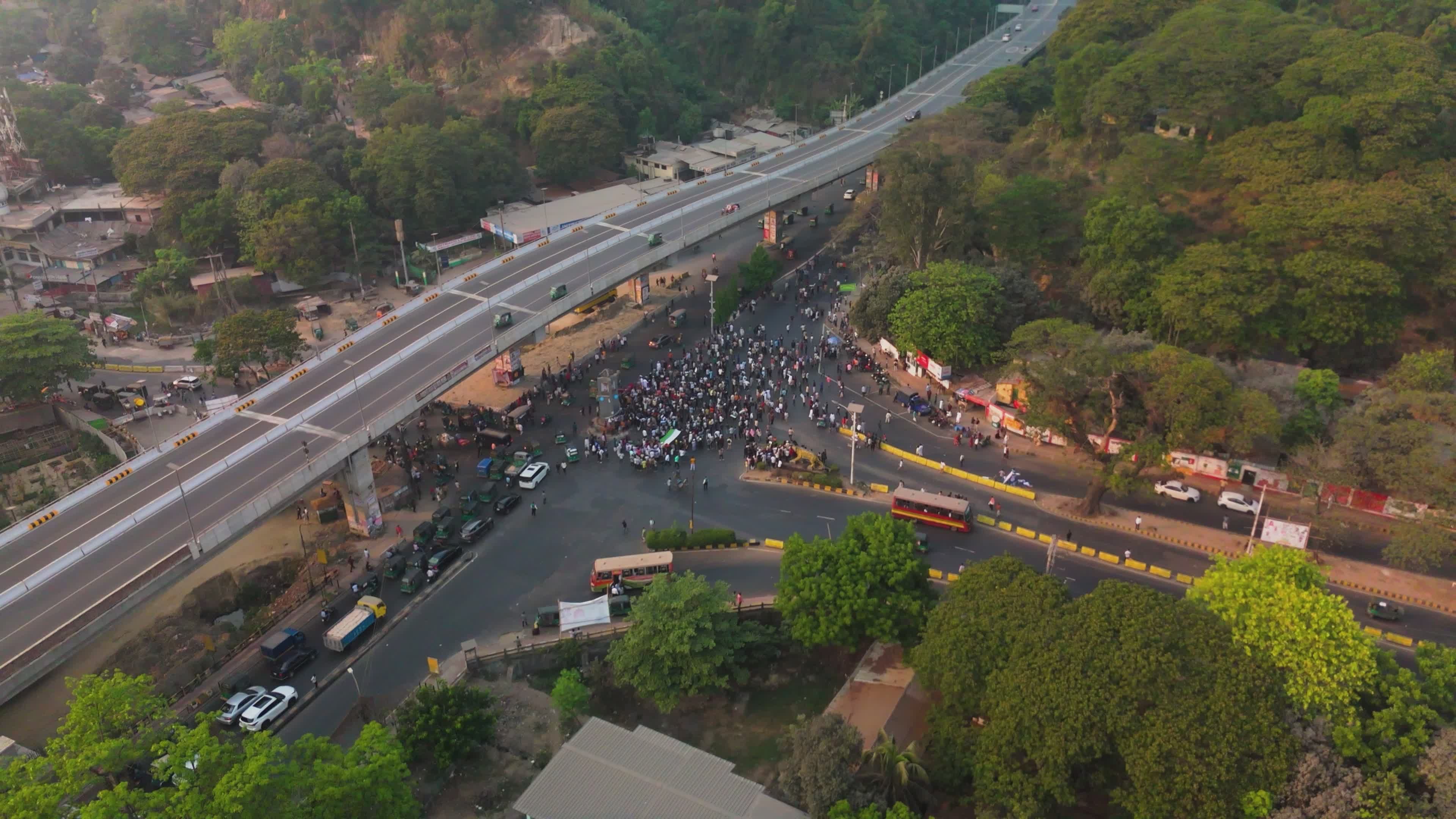 aerial view of chattogram protest gathering 31528516