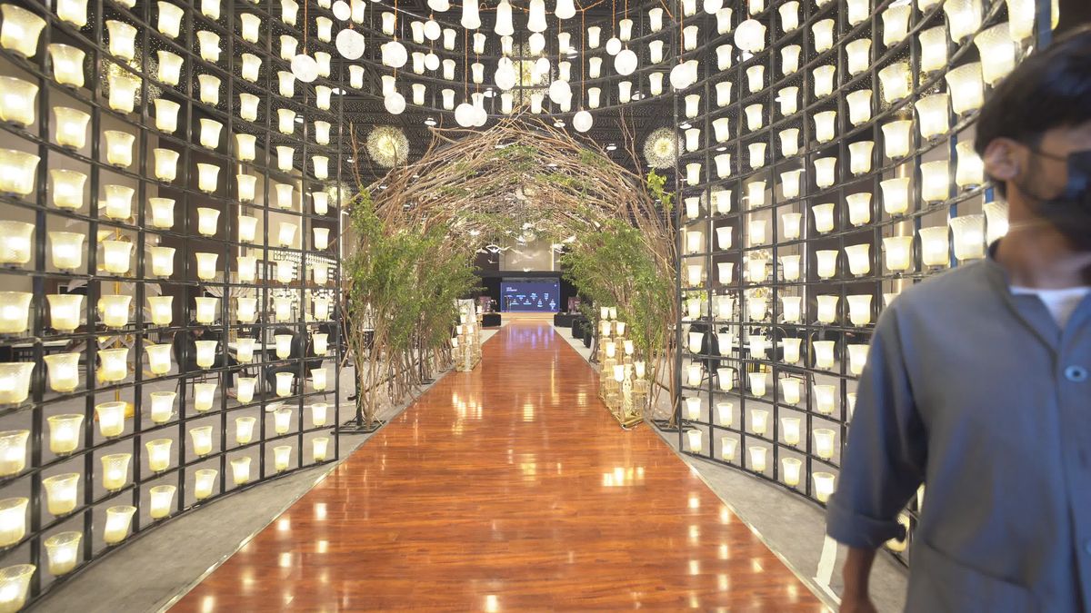 Indoor event venue with decorative lights — venue styling inspiration