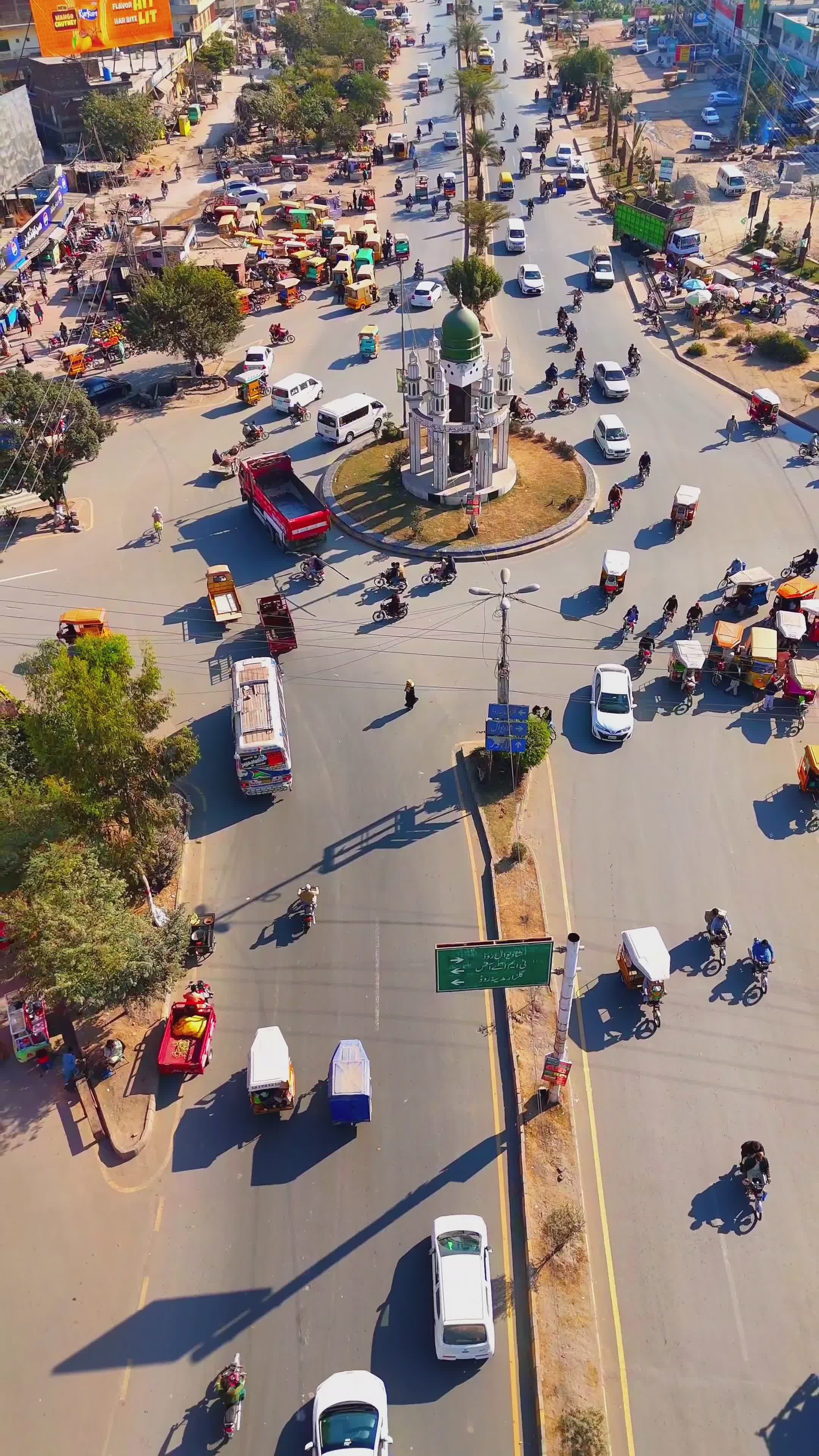 Aerial View of Busy Urban Intersection Free Stock Video Footage ...