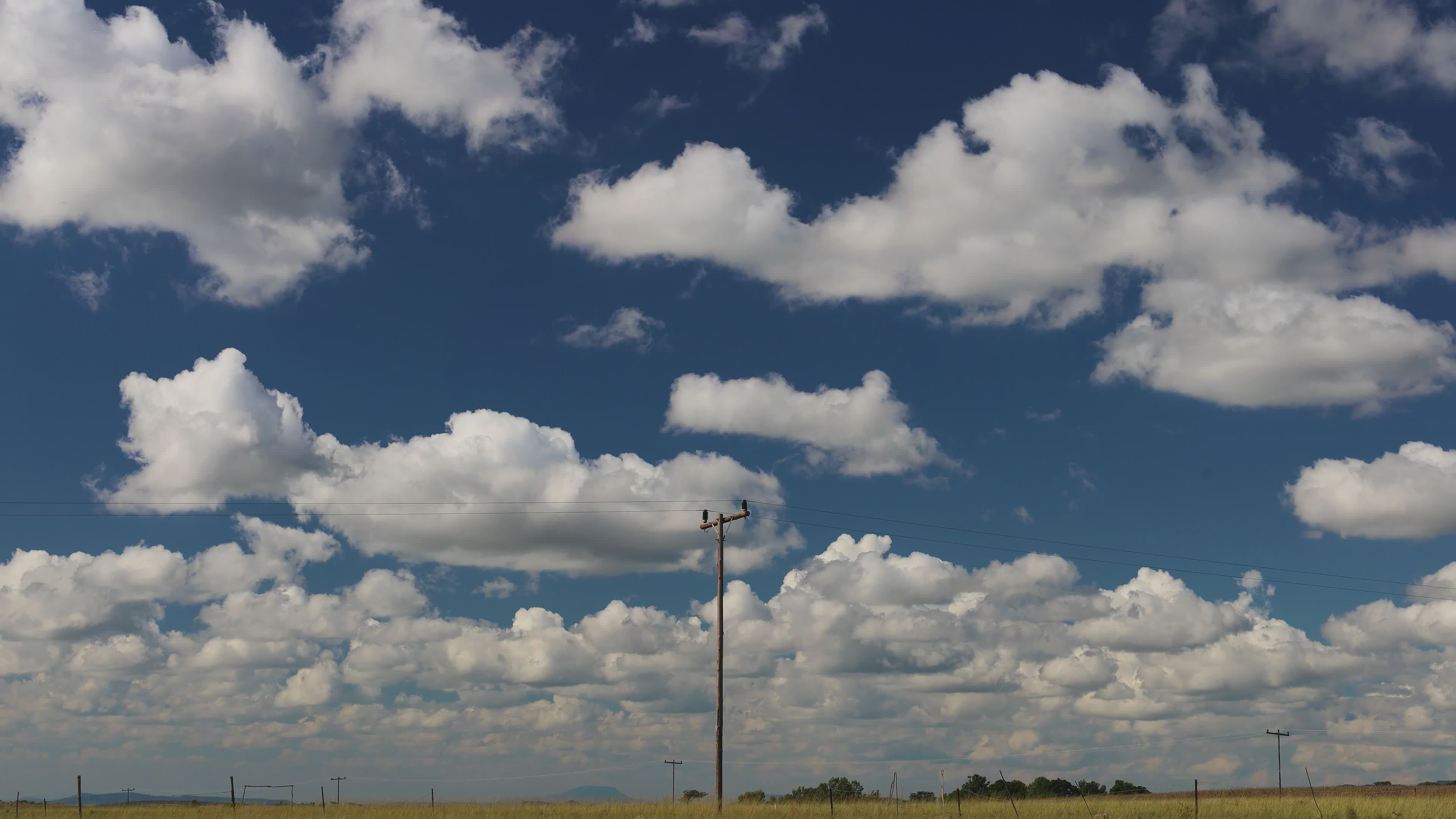 Dynamic Time-lapse of Cumulus Clouds in Blue Sky Free Stock Video ...