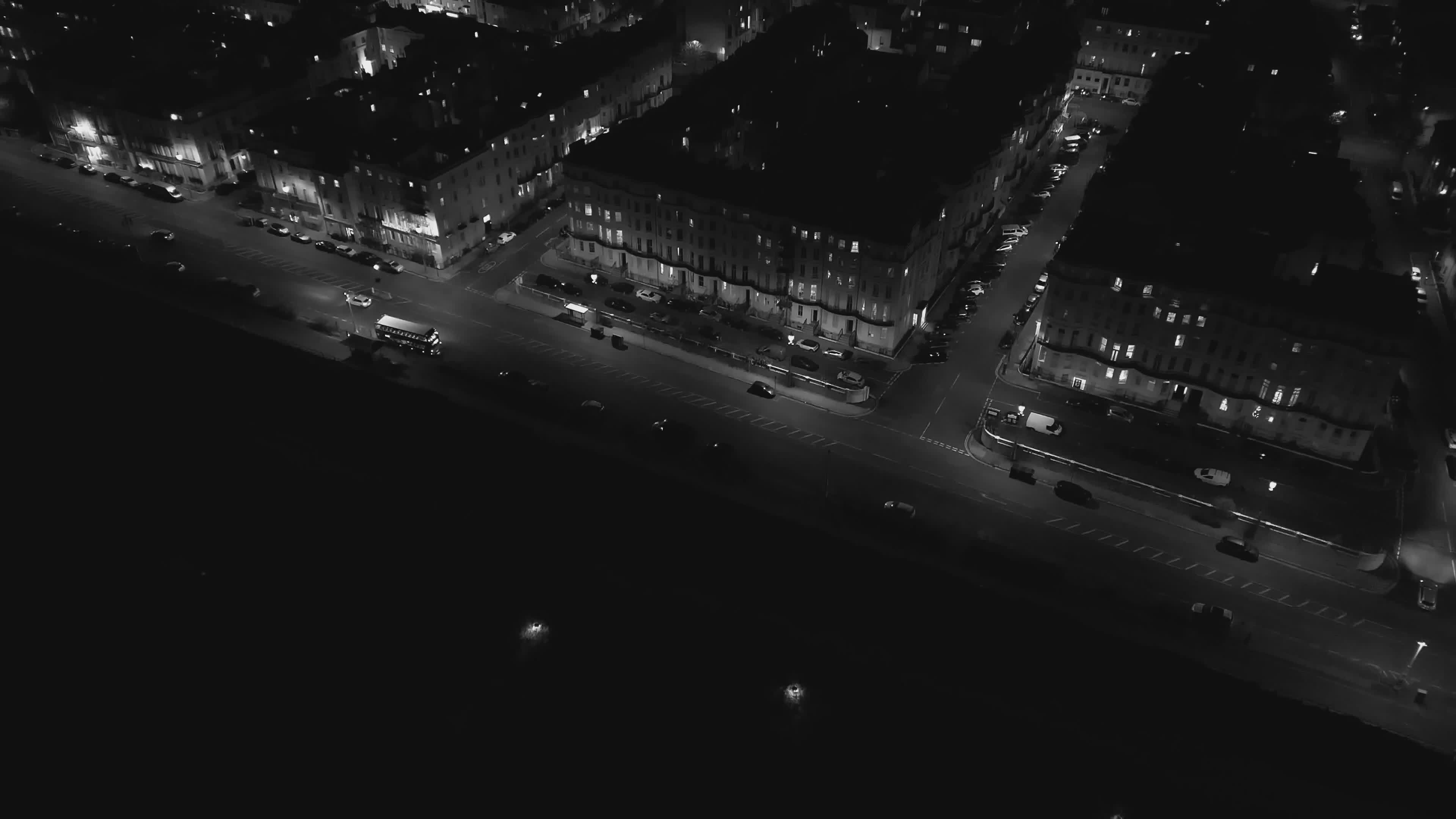 aerial night view of city streets in black and white 31590904 — free pexels stock footage