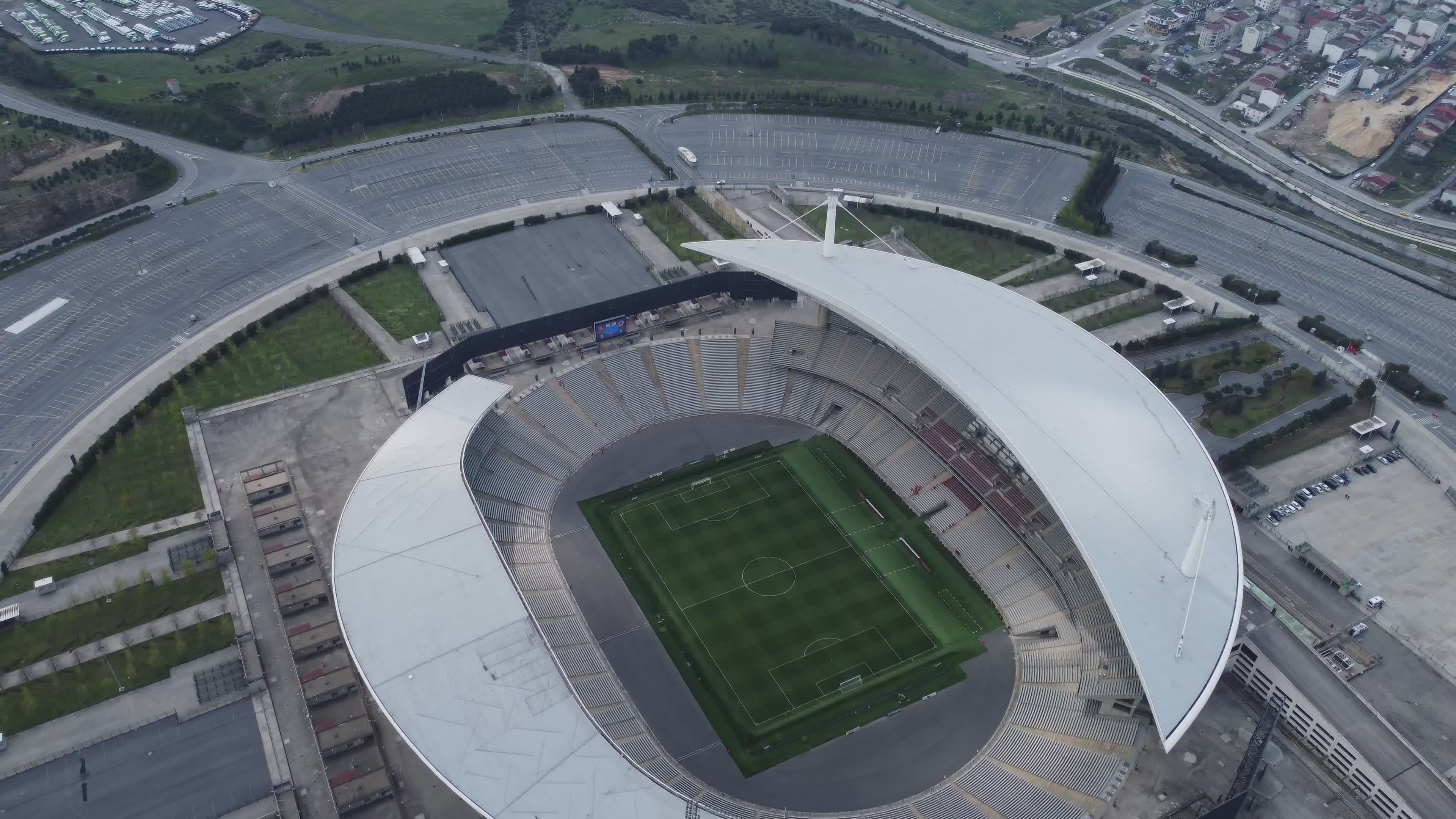 Aerial 4K Drone Footage of Football Stadium Free Stock Video Footage ...