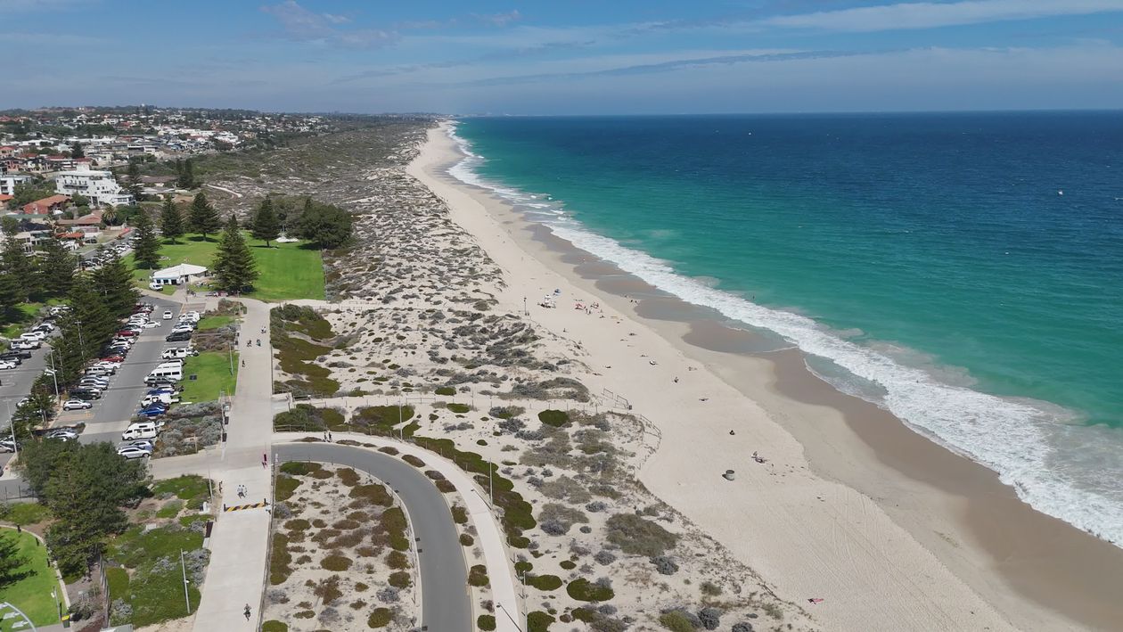 Stunning Aerial View of Coastal Beach Scene Free Stock Video Footage ...