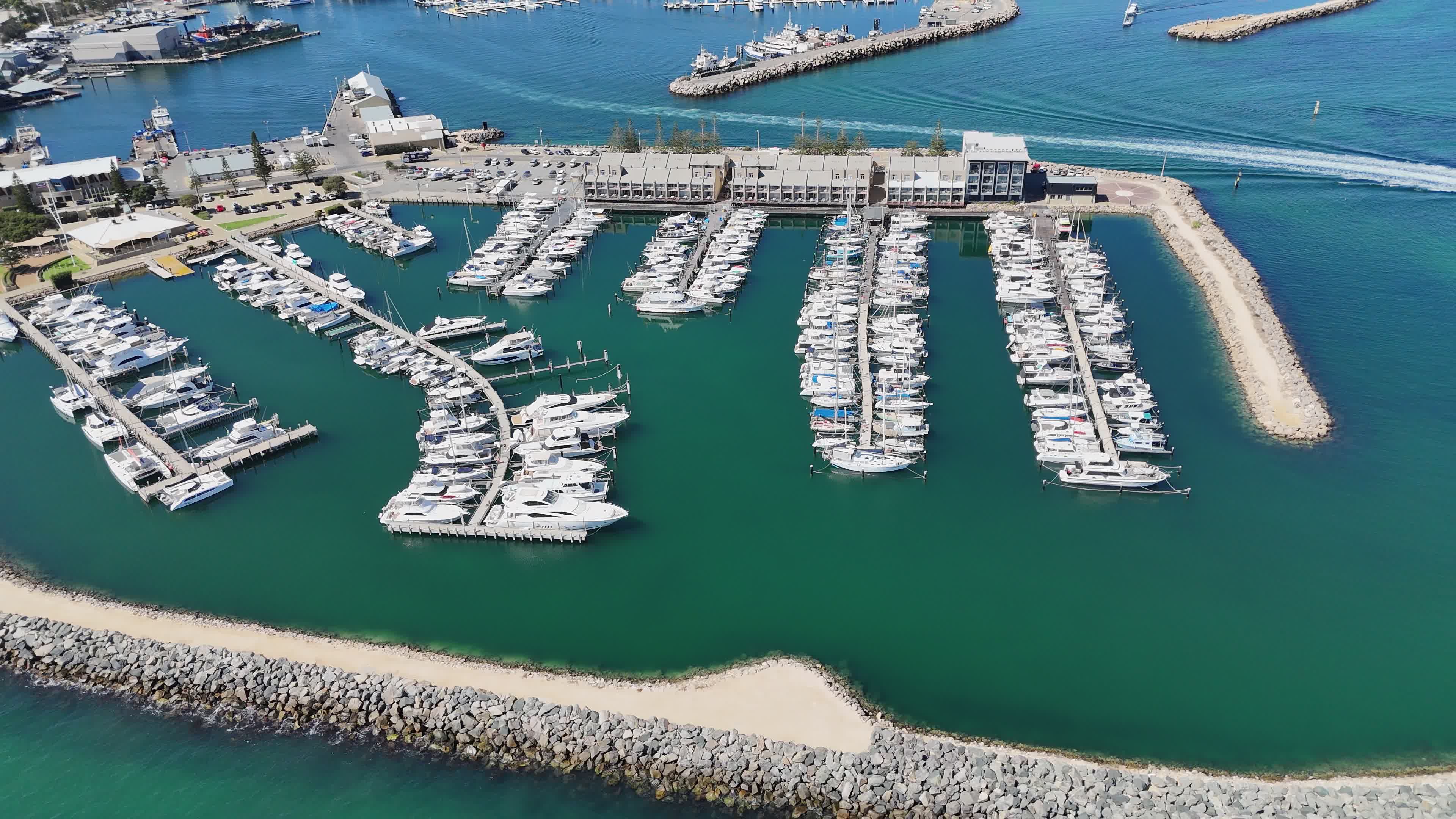 Aerial View of Marina with Docked Boats Free Stock Video Footage ...