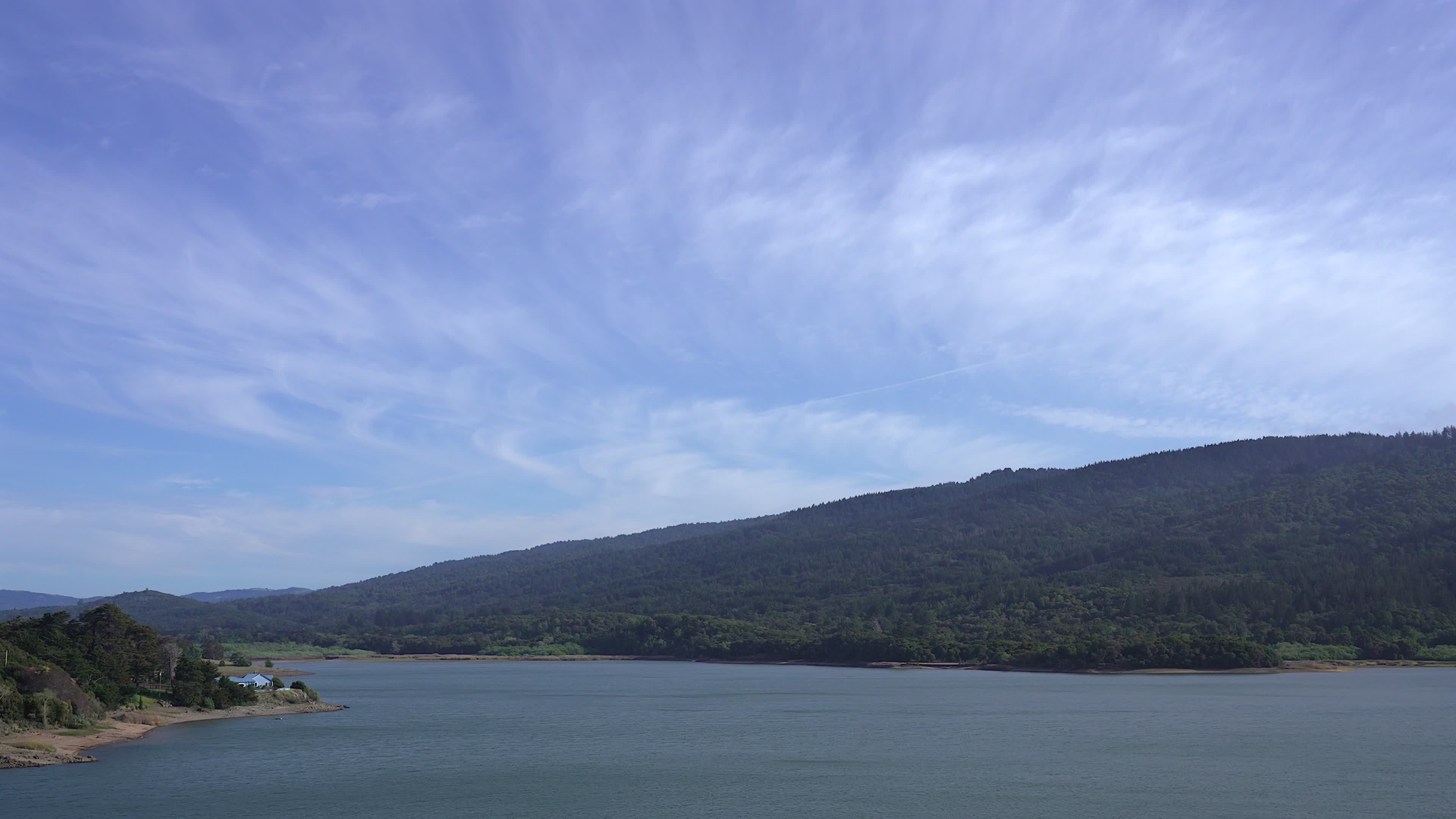 Scenic Lake View Under Blue Sky Free Stock Video Footage, Royalty-Free ...