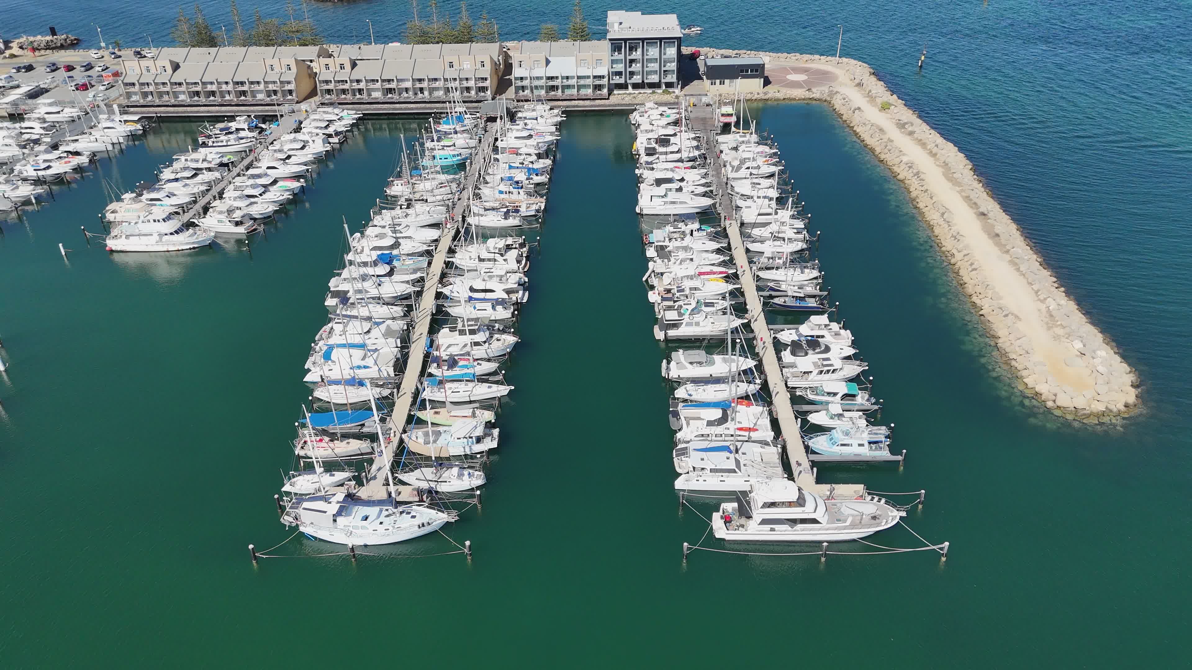 Aerial View of Marina with Docked Boats Free Stock Video Footage ...