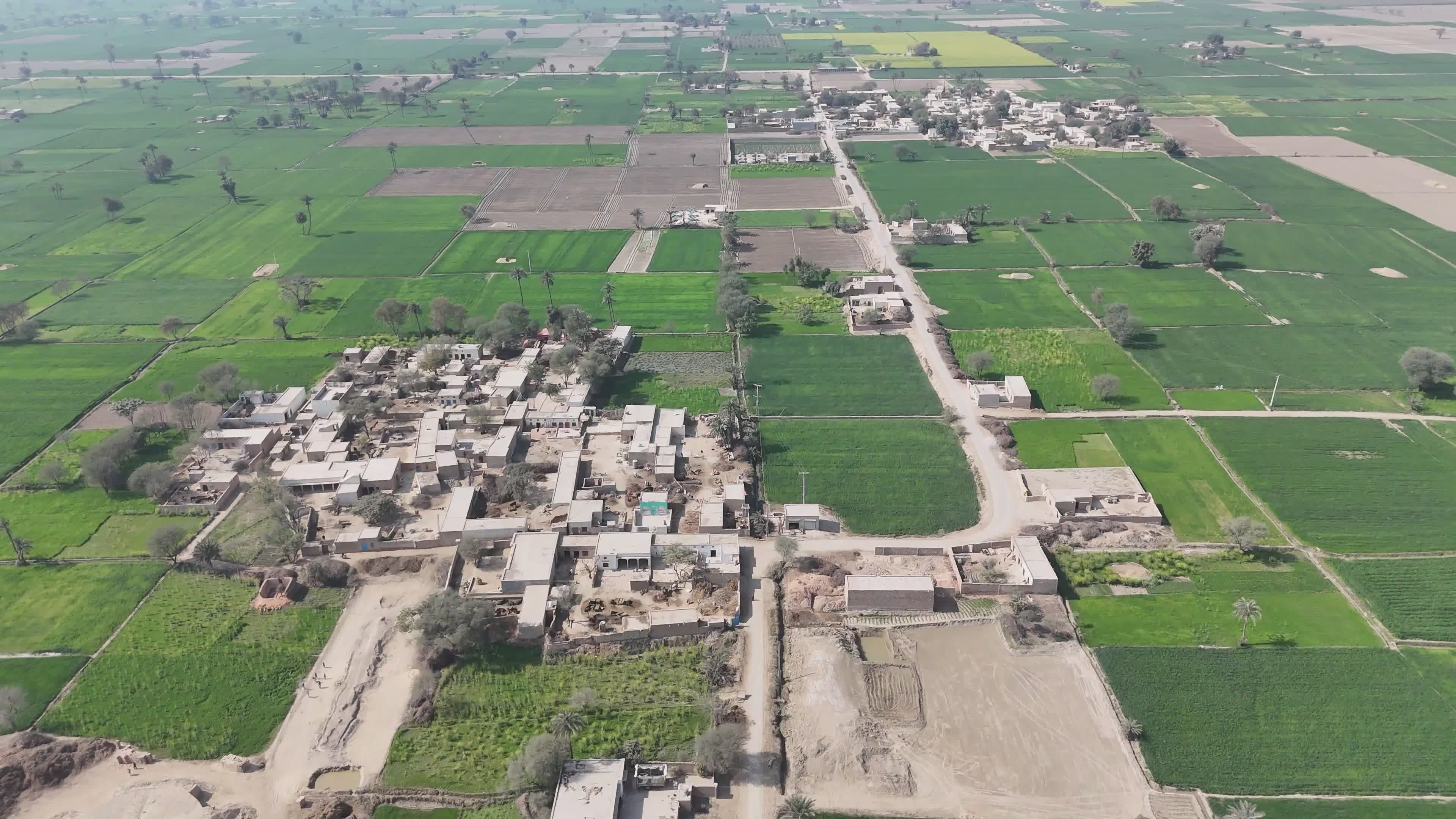 Aerial View of Rural Farmland and Village Free Stock Video Footage ...